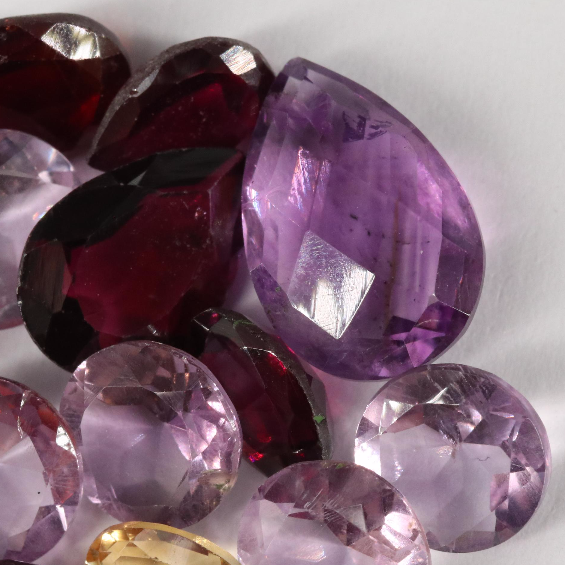 Loose 22.00 CTW Amethyst Citrine and Garnet Lot