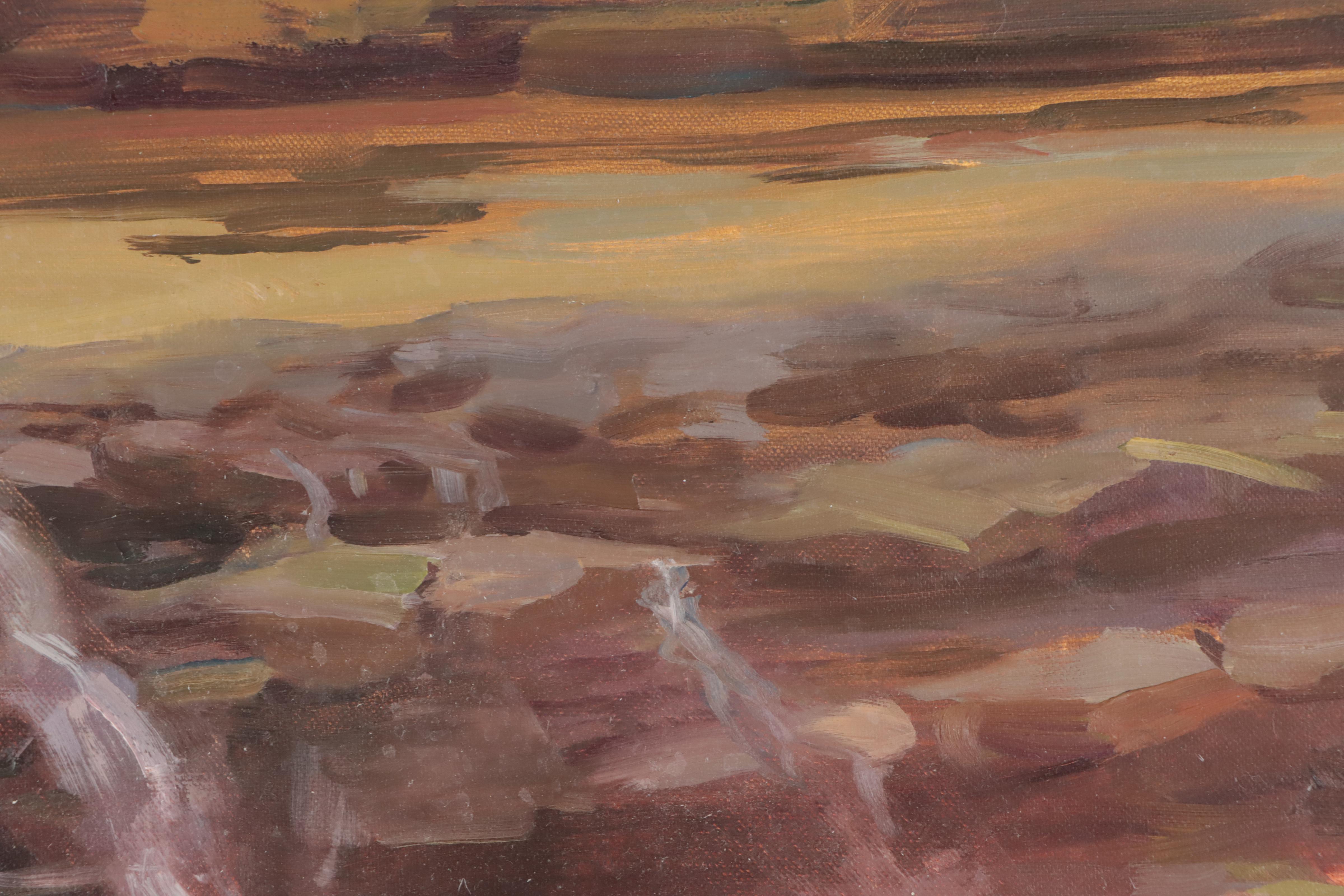 David Mueller Oil Painting of a Babbling Brook