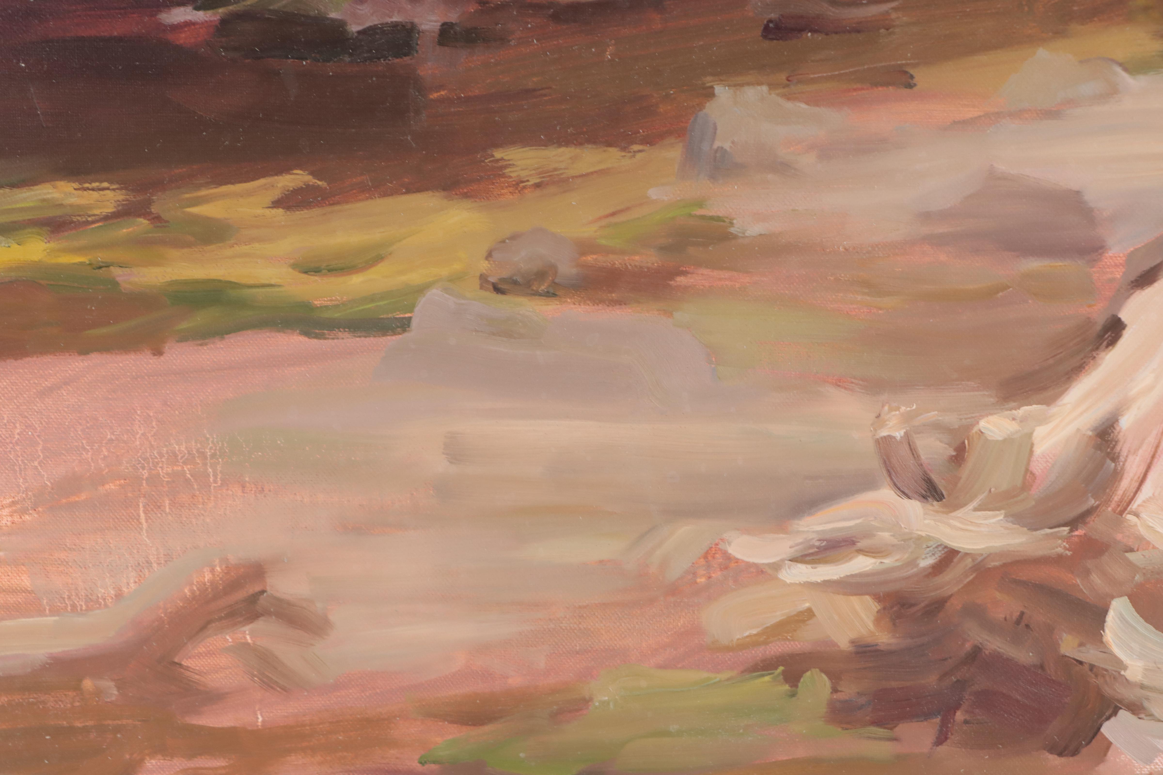 David Mueller Oil Painting of a Babbling Brook