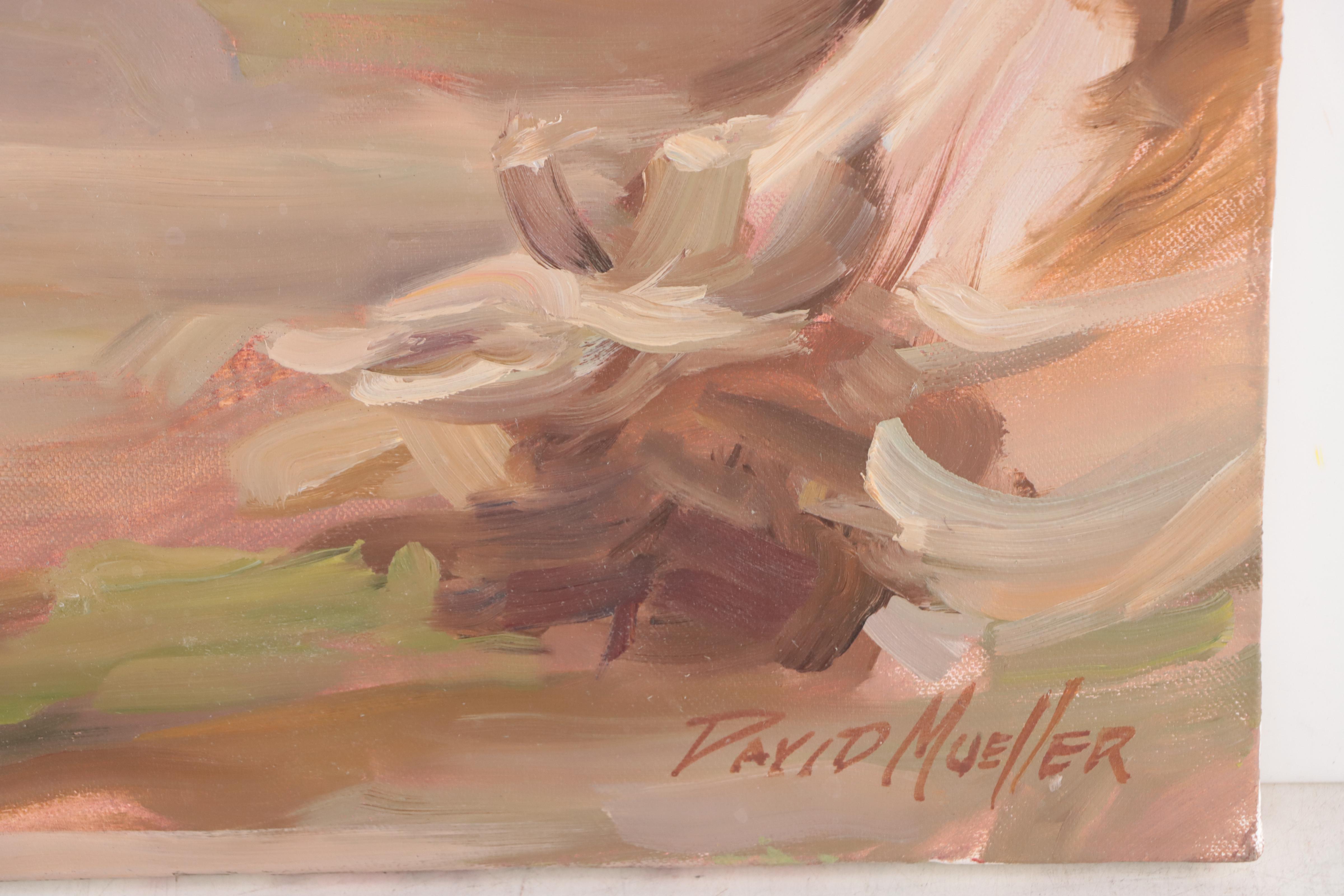 David Mueller Oil Painting of a Babbling Brook