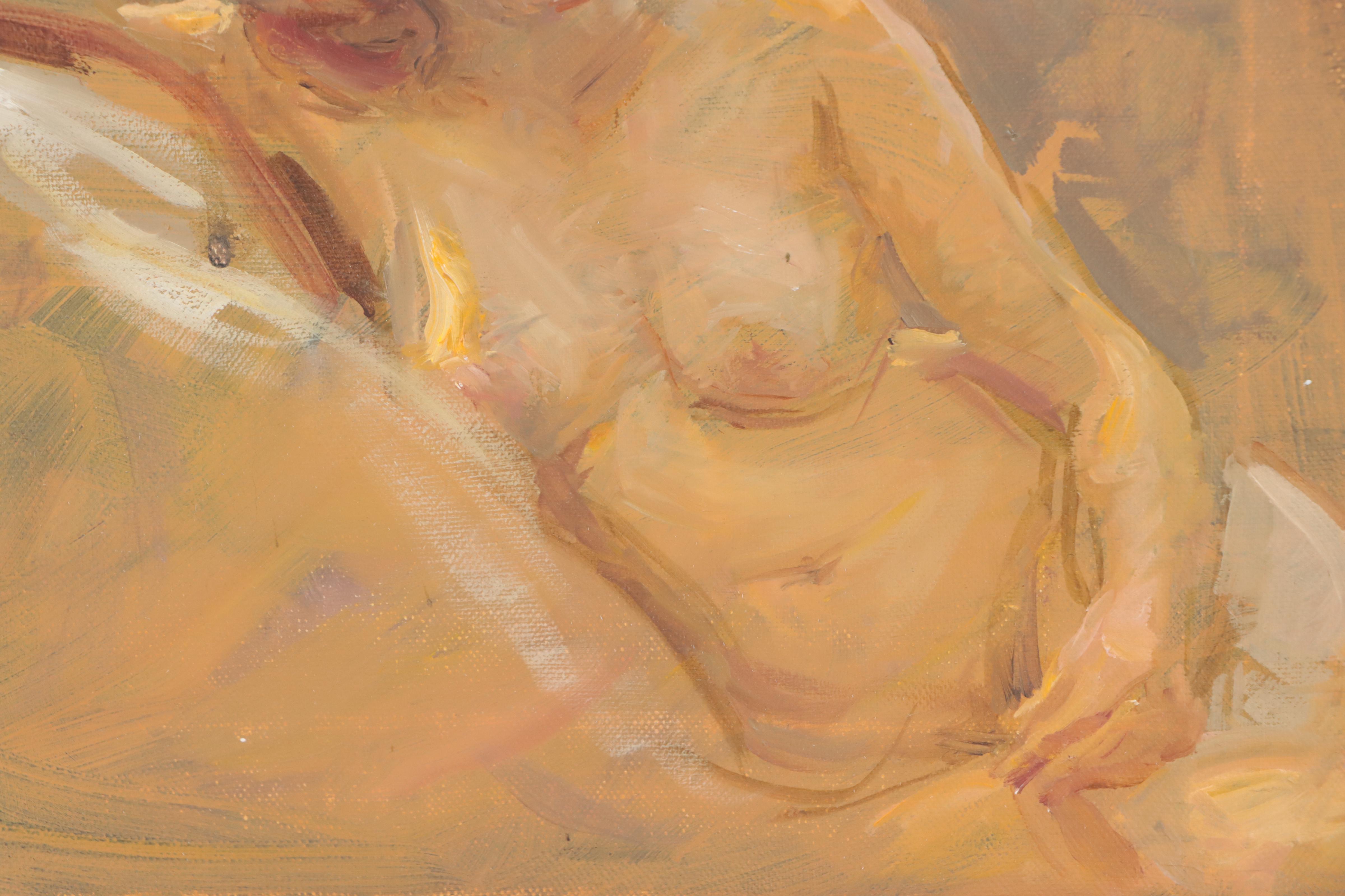 David Mueller Oil Painting of Reclining Female Nude