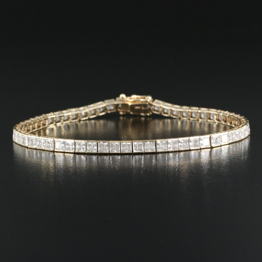 14K Cubic Zirconia Line Bracelet