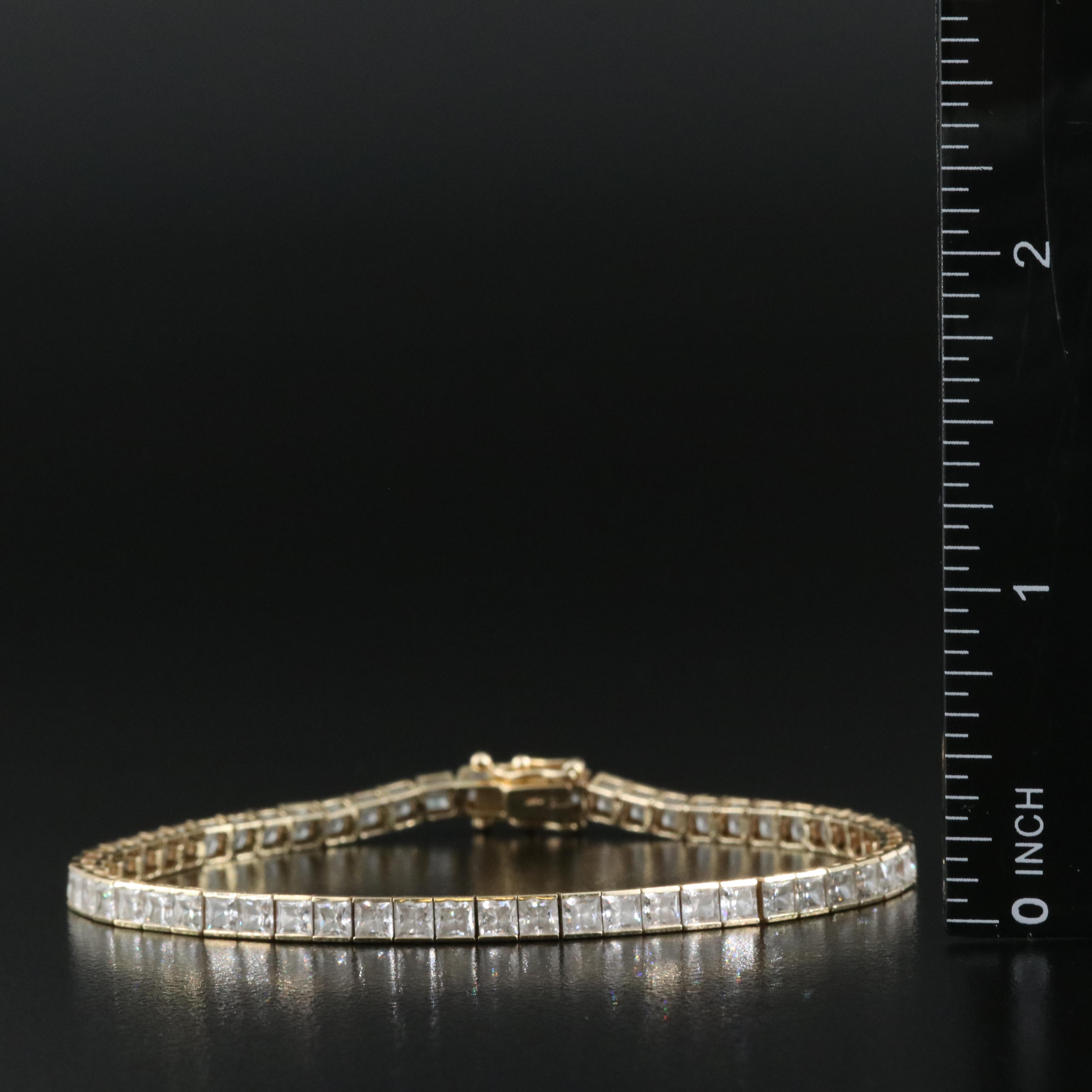 14K Cubic Zirconia Line Bracelet