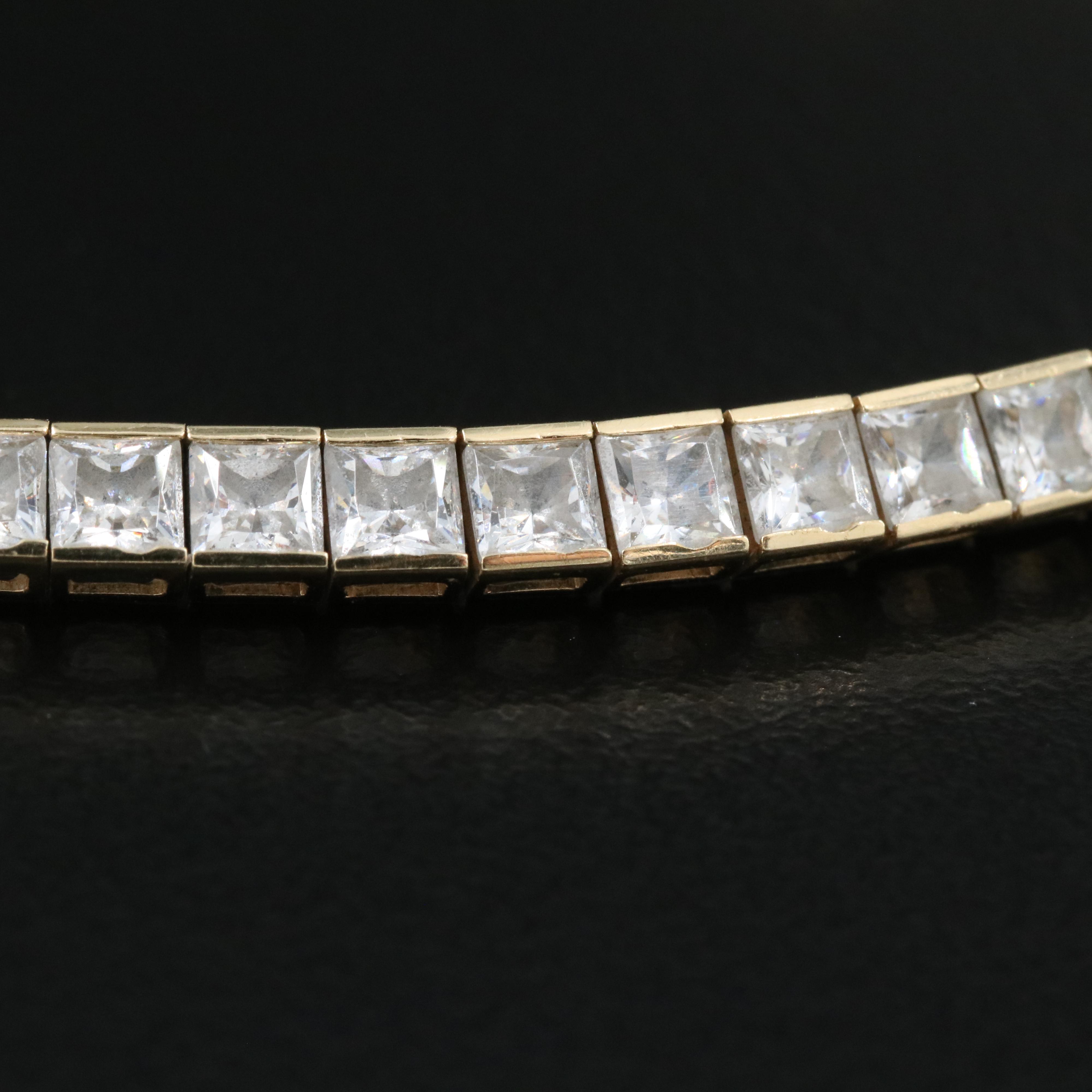 14K Cubic Zirconia Line Bracelet
