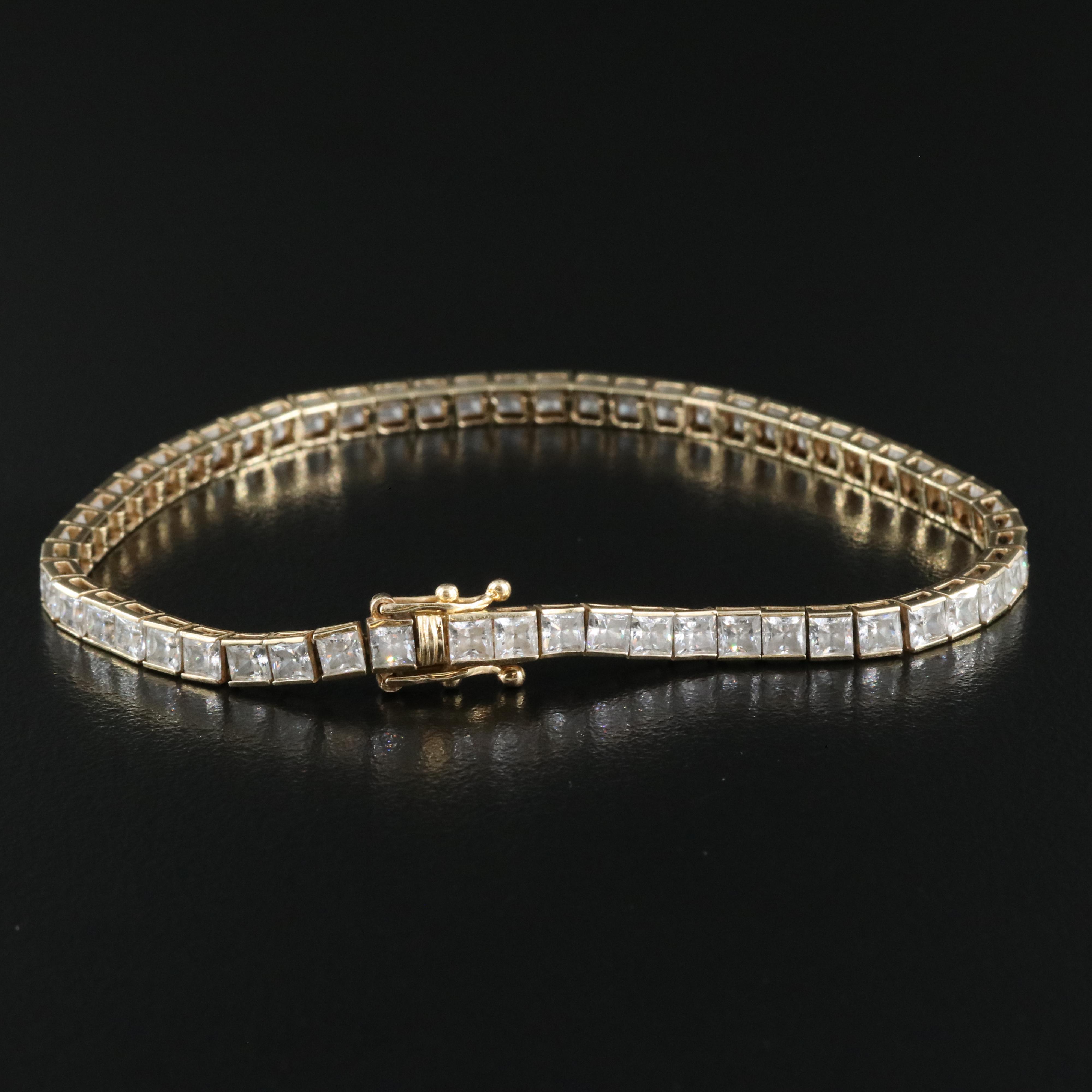 14K Cubic Zirconia Line Bracelet
