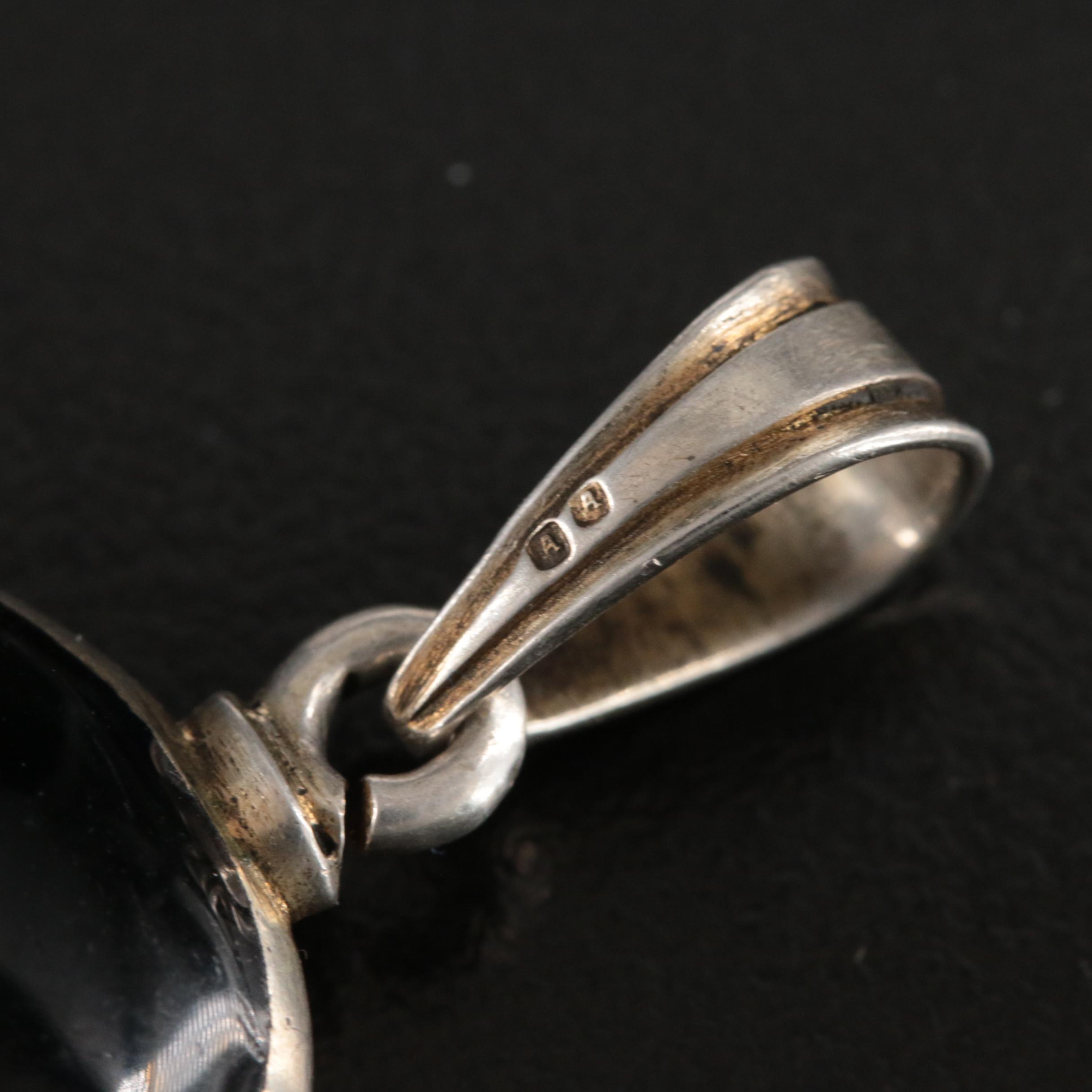 Vintage Sterling Enamel and Seed Pearls Locket Pendant