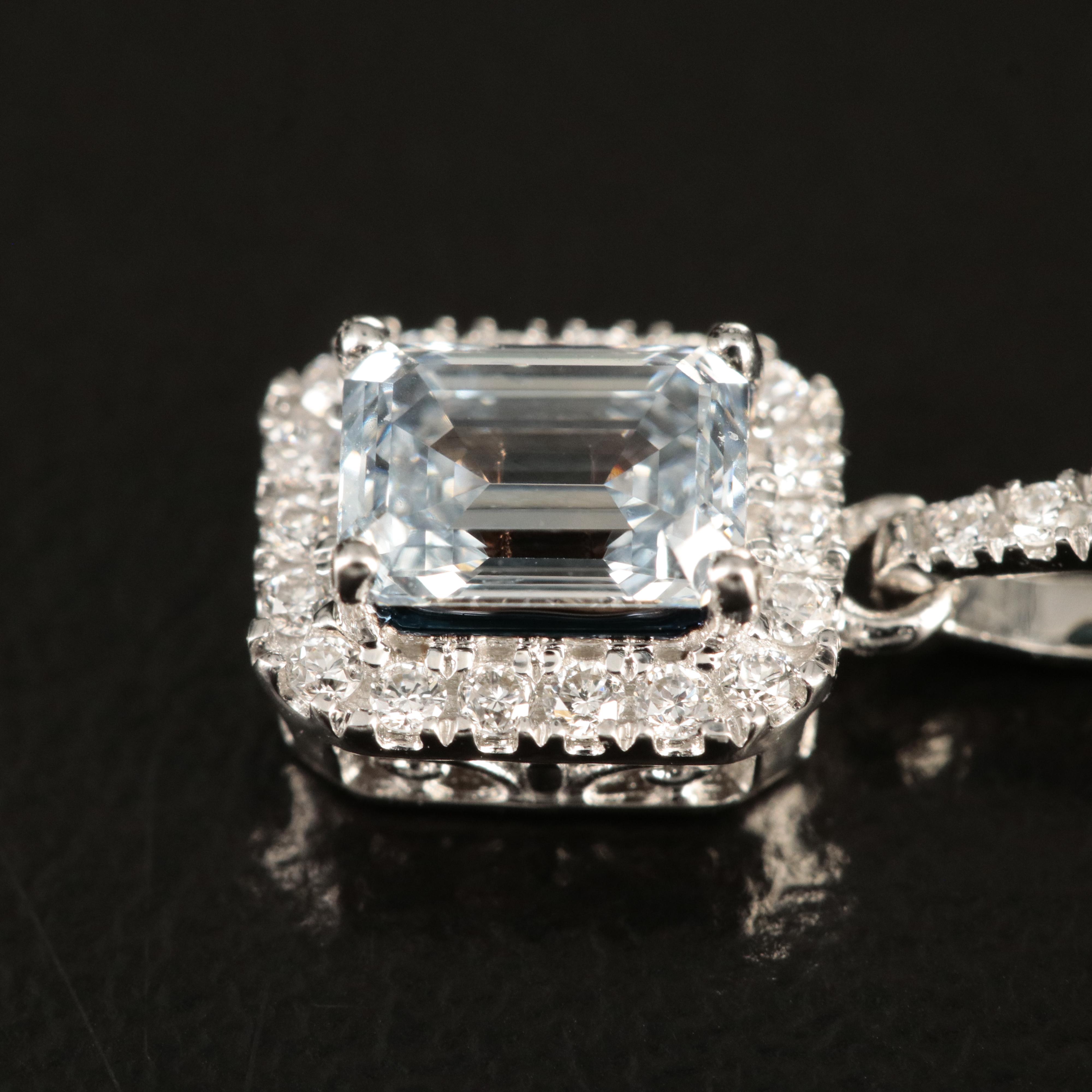 14K 0.67 CTW Lab Grown Diamond Halo Pendant Necklace