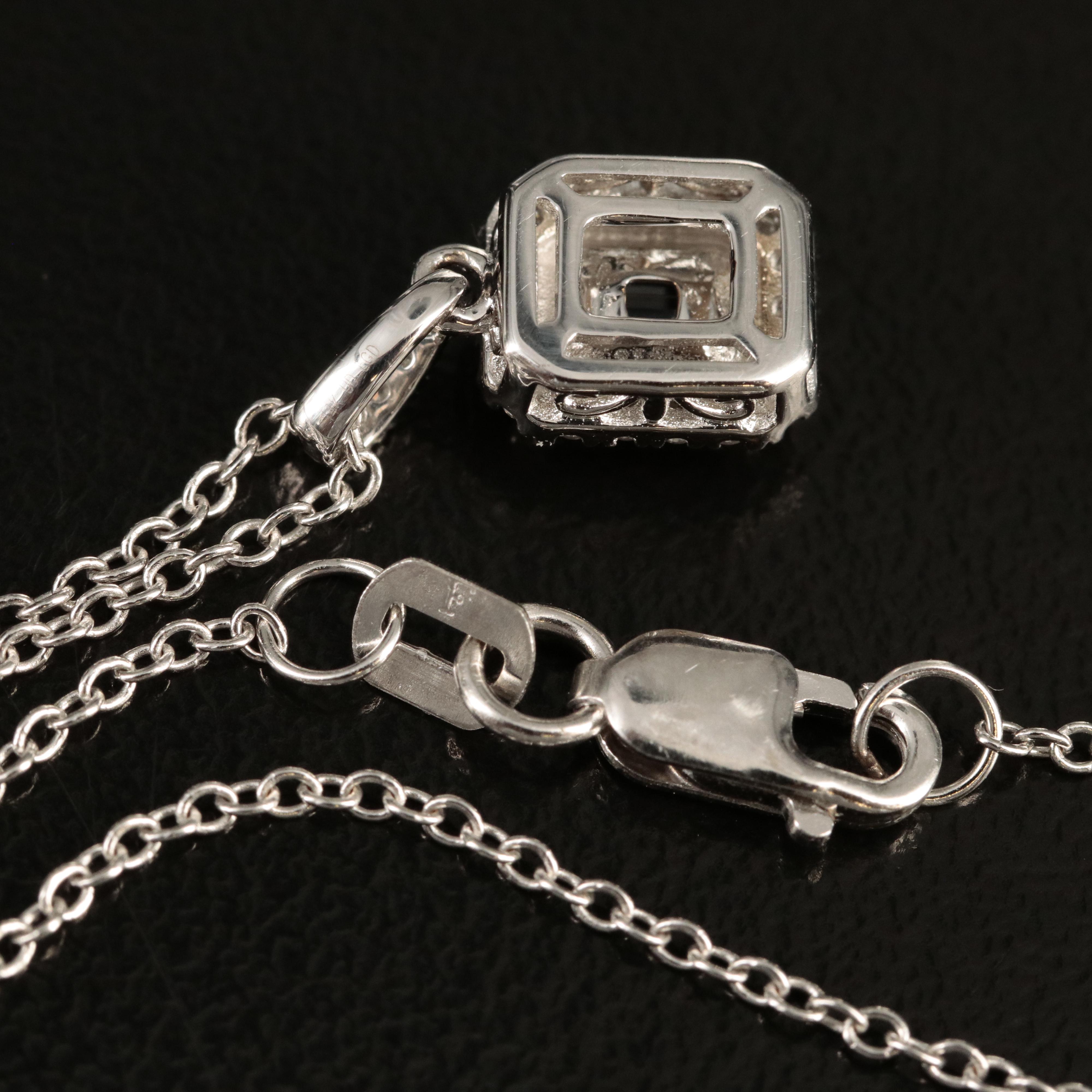 14K 0.67 CTW Lab Grown Diamond Halo Pendant Necklace