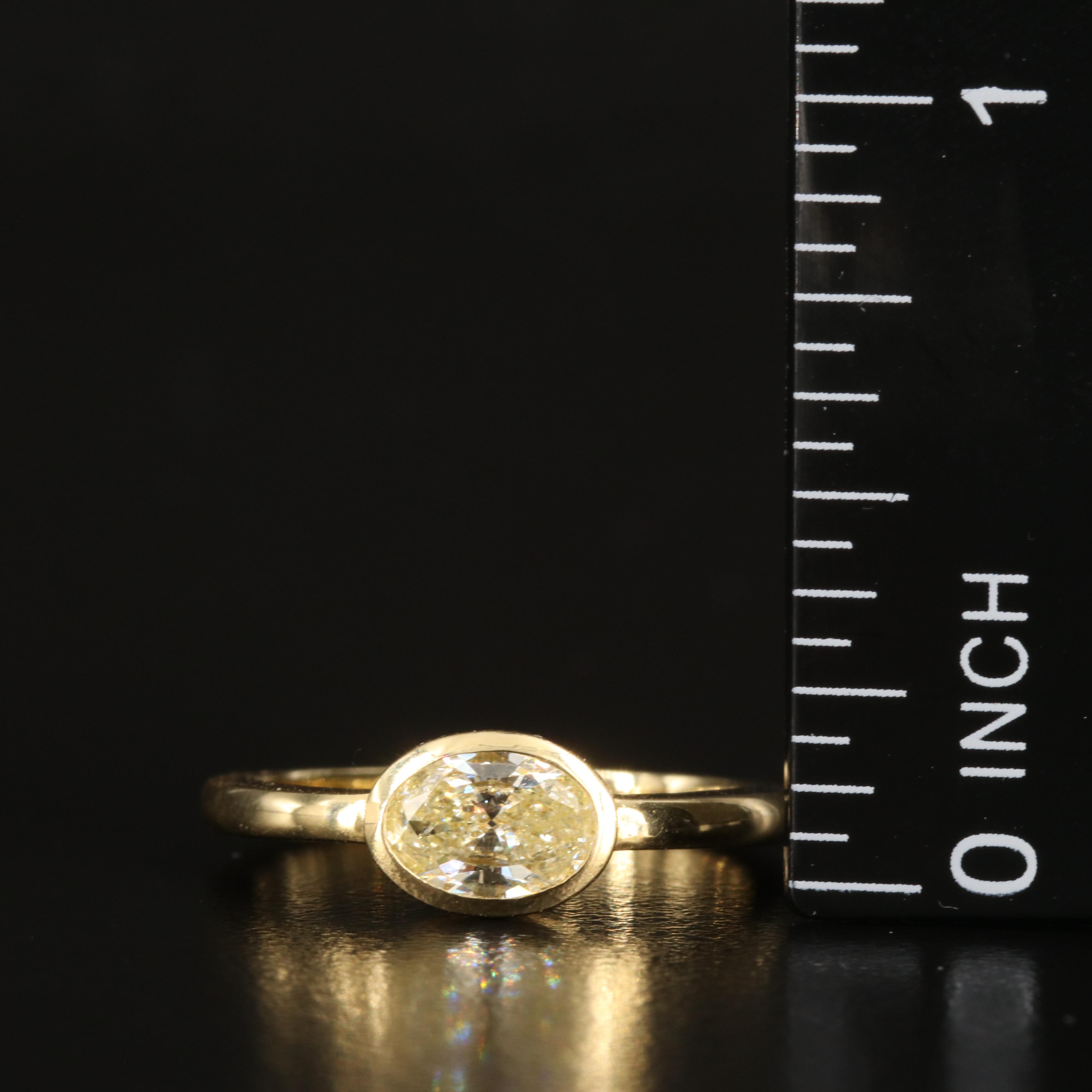 18K 0.60 CT Diamond East-West Solitaire Ring