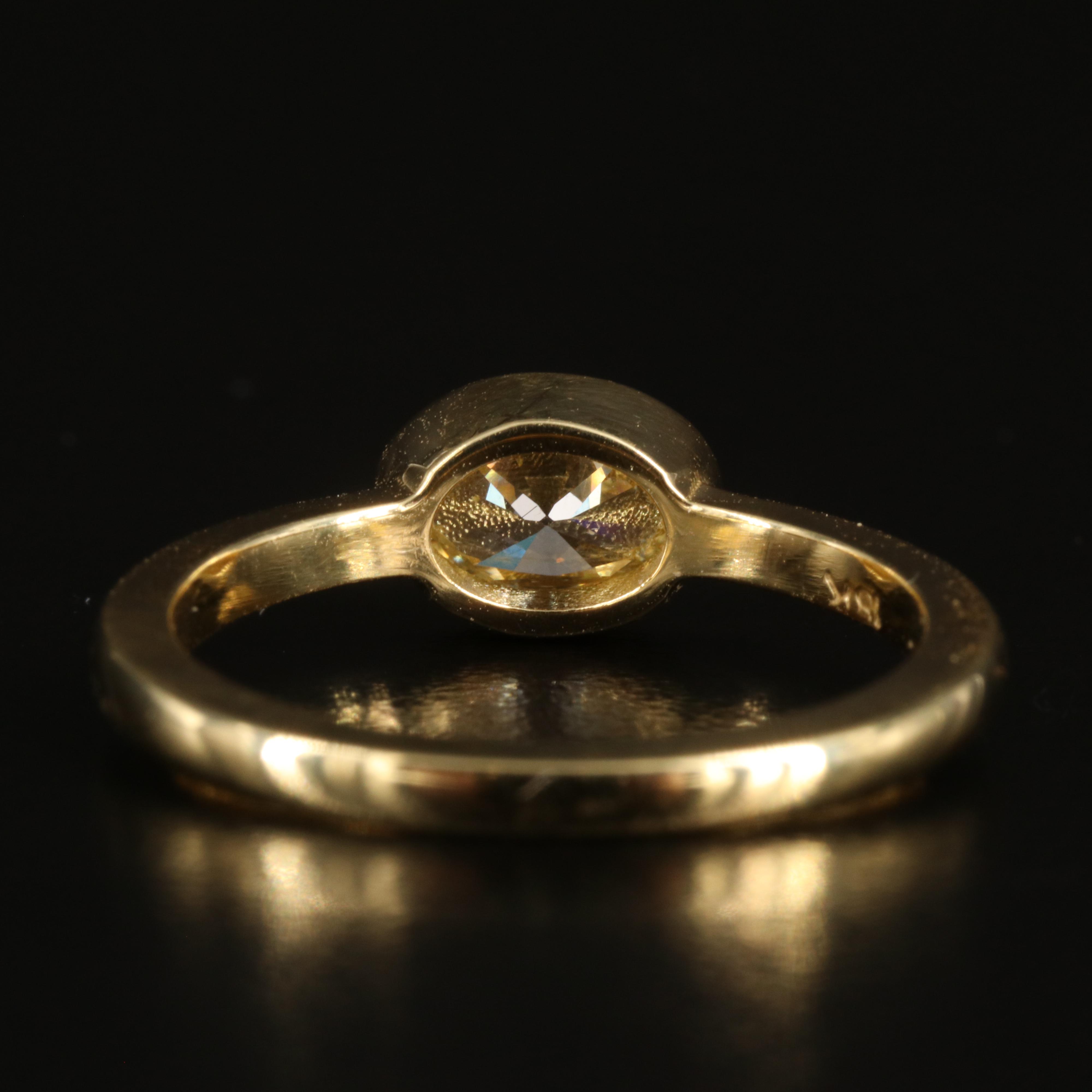 18K 0.60 CT Diamond East-West Solitaire Ring