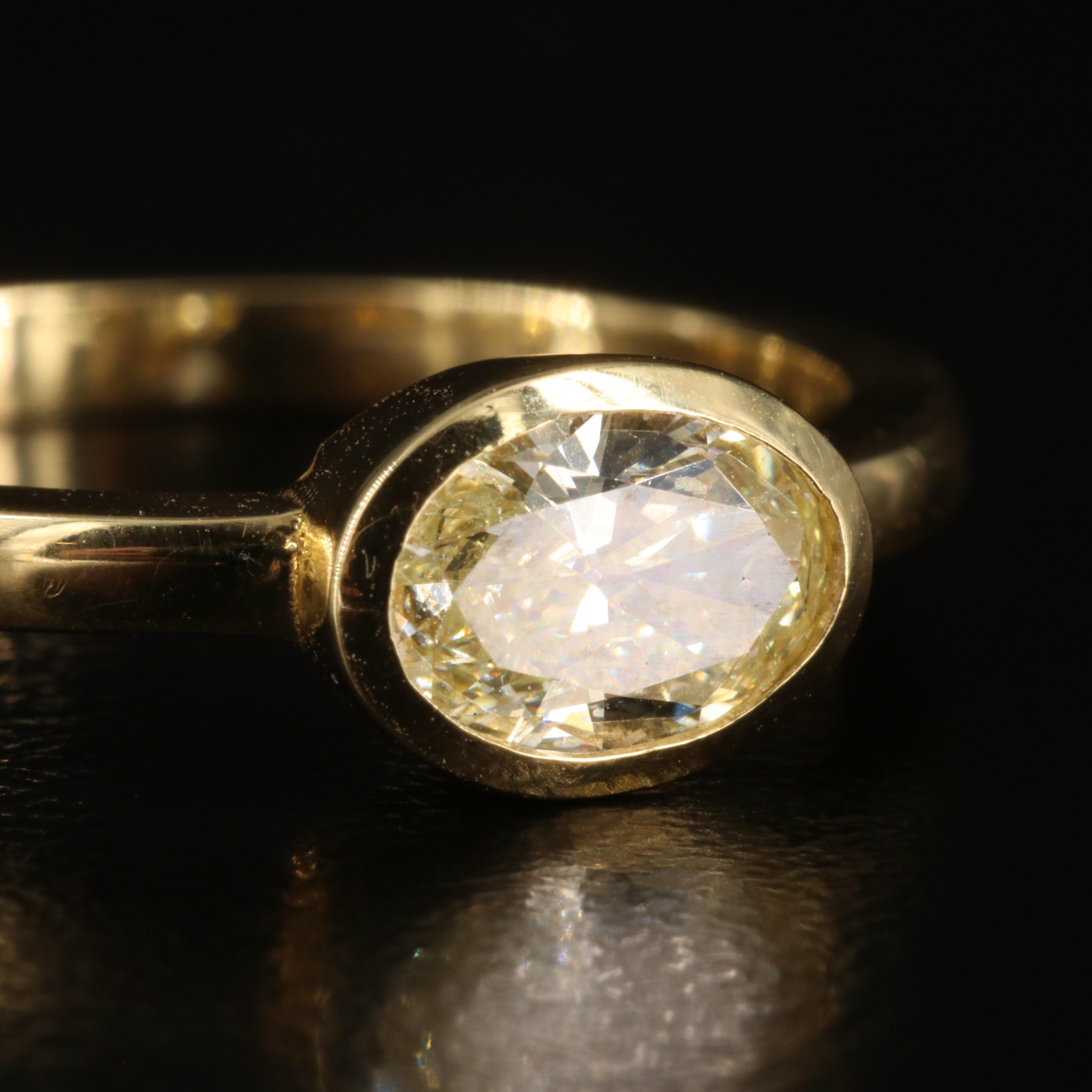 18K 0.60 CT Diamond East-West Solitaire Ring