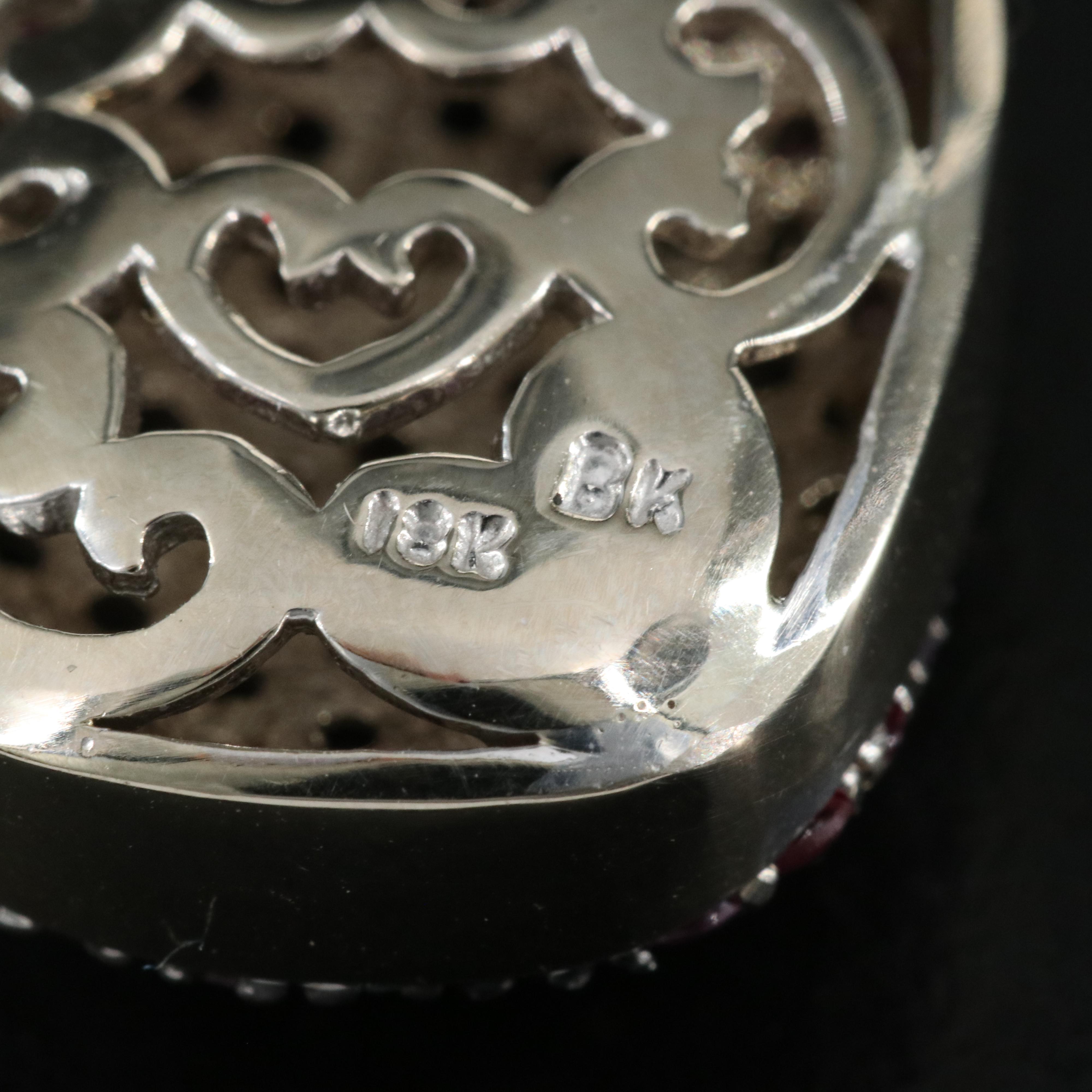 18K 0.75 CTW Diamond, Sapphire and Ruby Enhancer Pendant Necklace