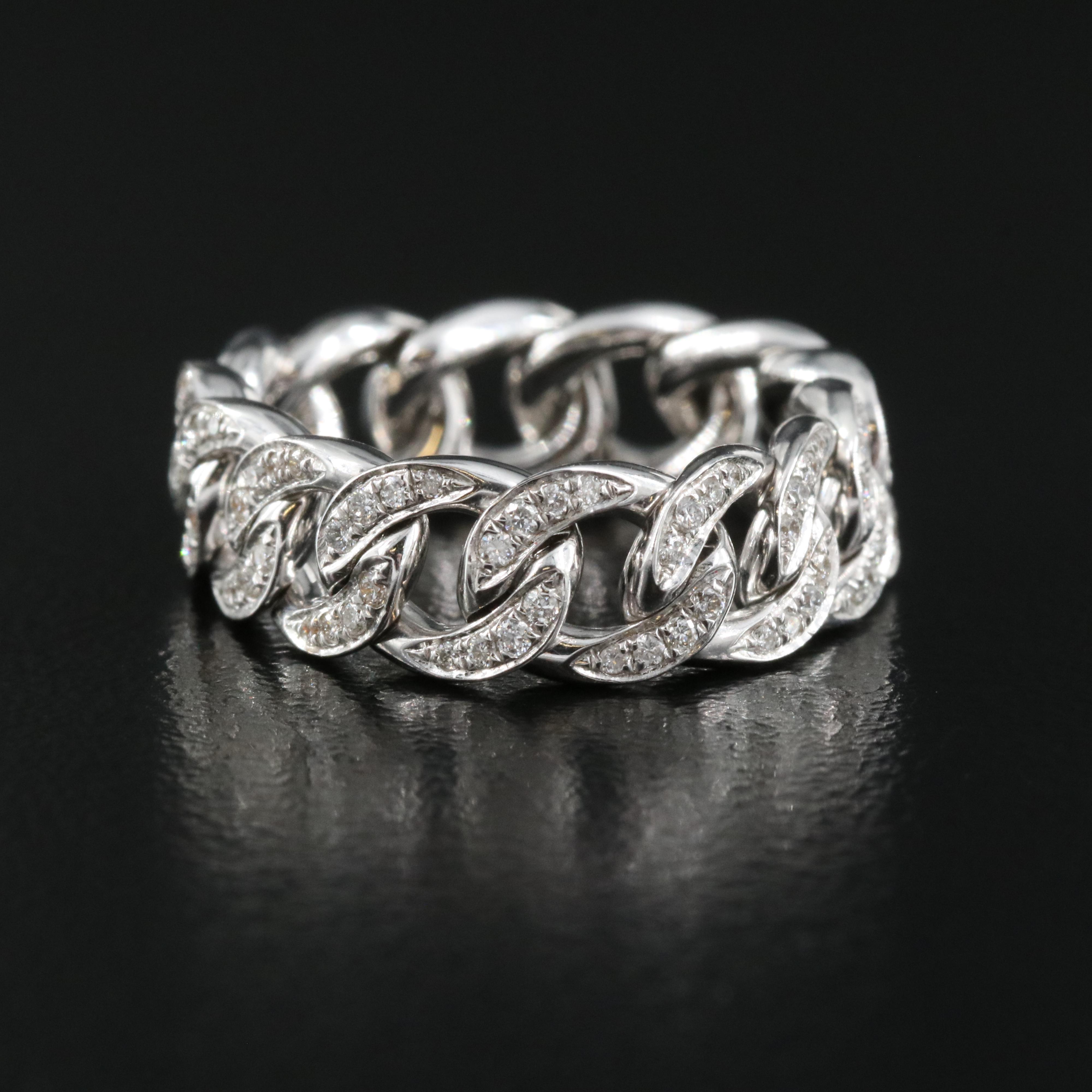 18K 0.40 CTW Diamond Curb Link Articulating Band