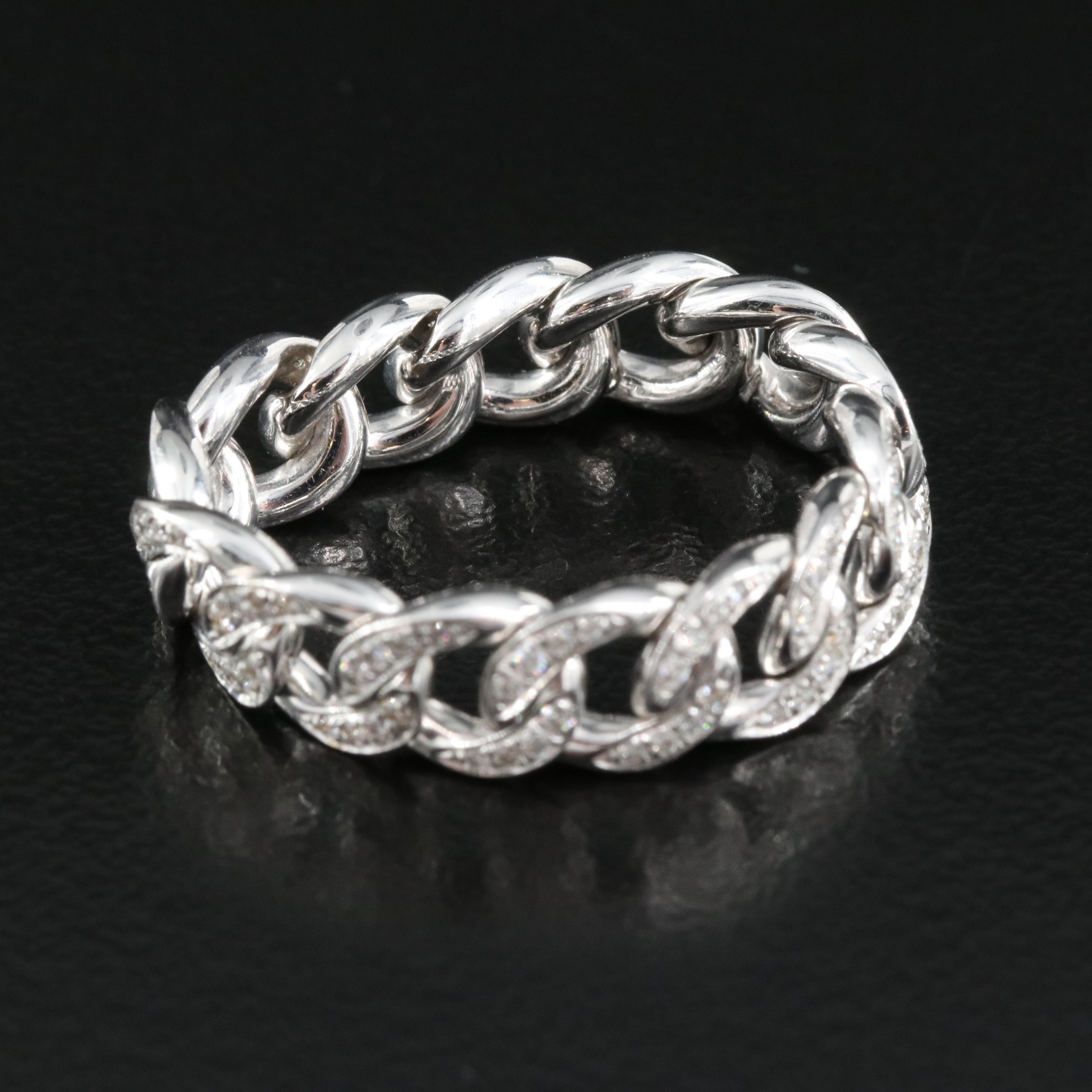 18K 0.40 CTW Diamond Curb Link Articulating Band