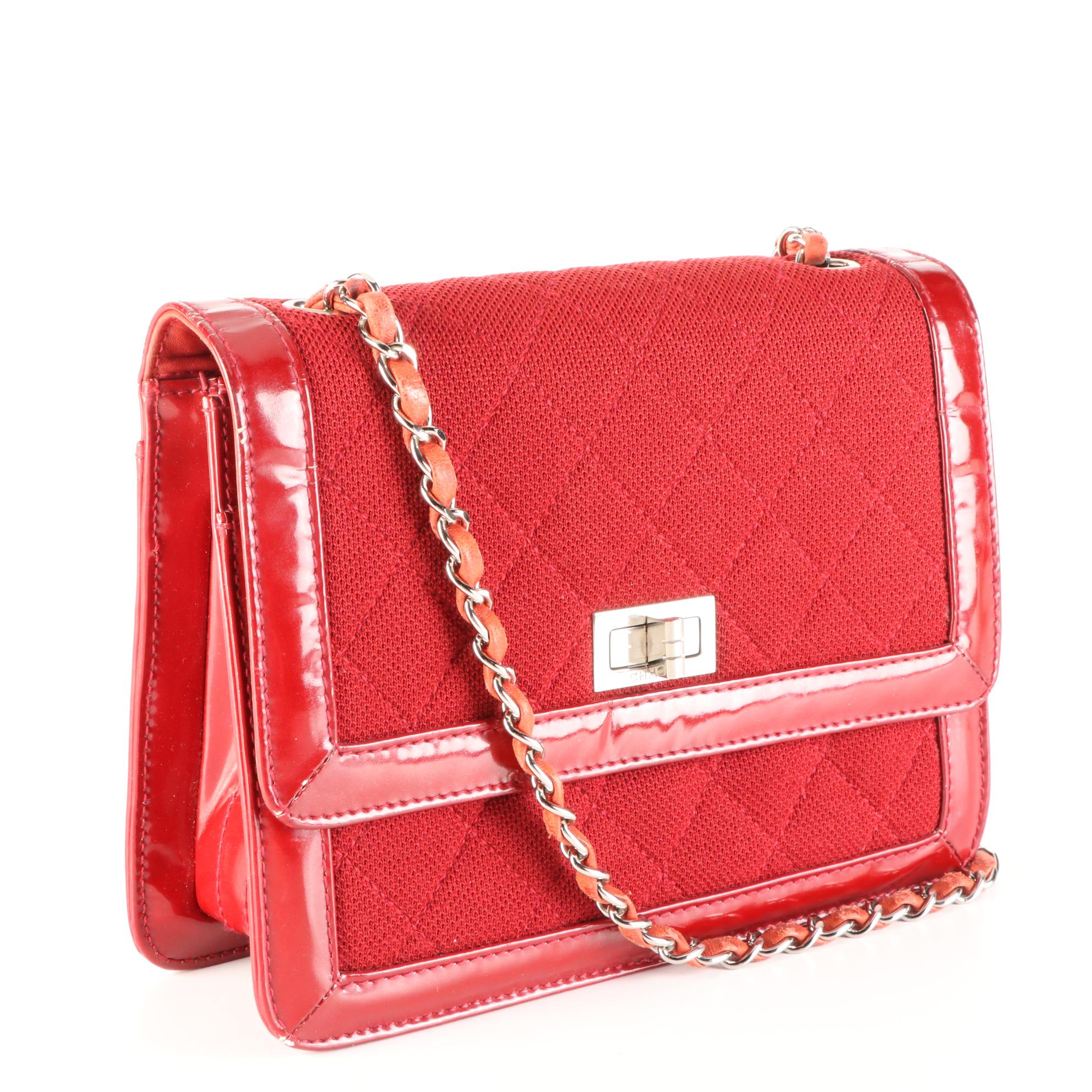 Chanel Reissue Small Flap Bag in Quilted Fabric with Patent Leather Trim