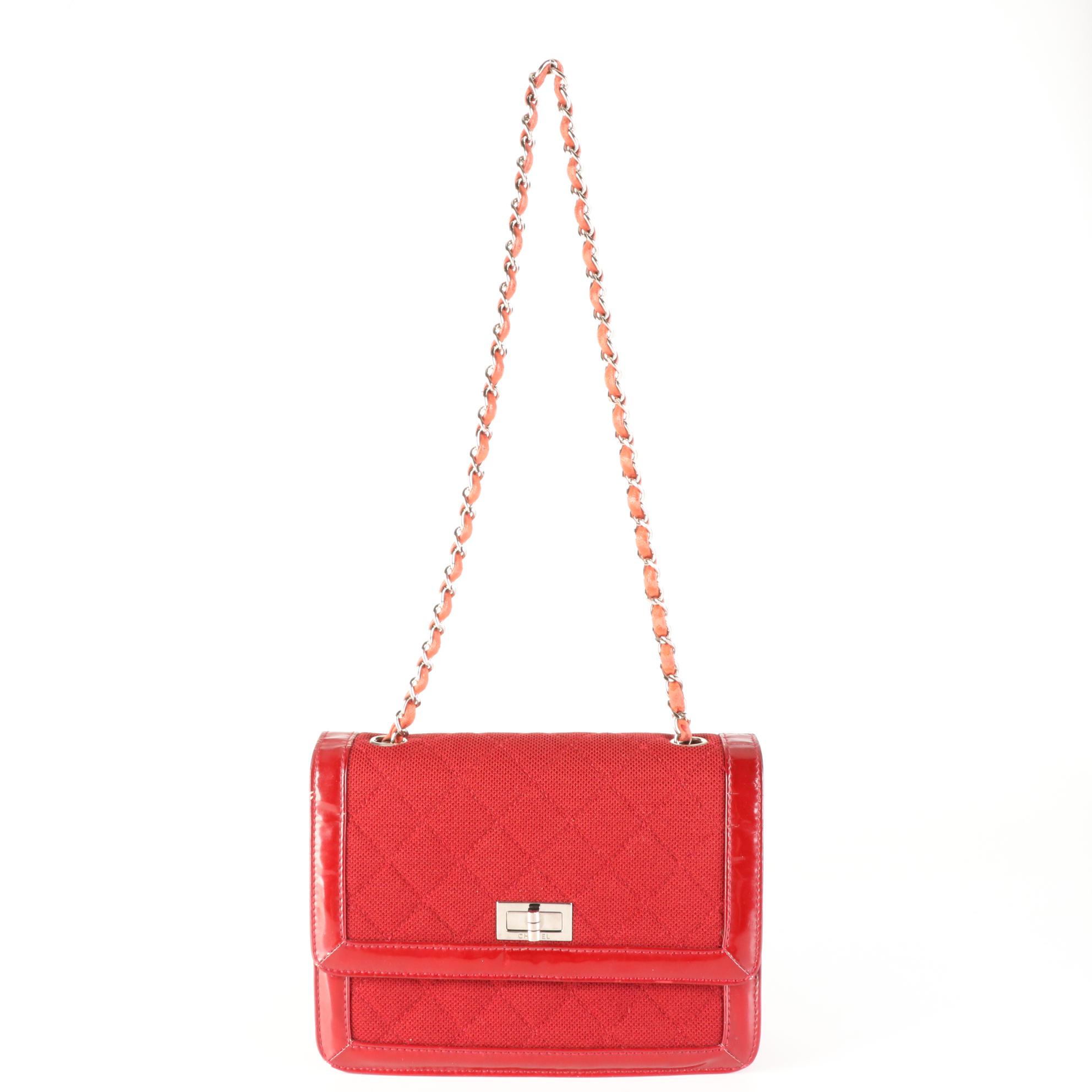 Chanel Reissue Small Flap Bag in Quilted Fabric with Patent Leather Trim