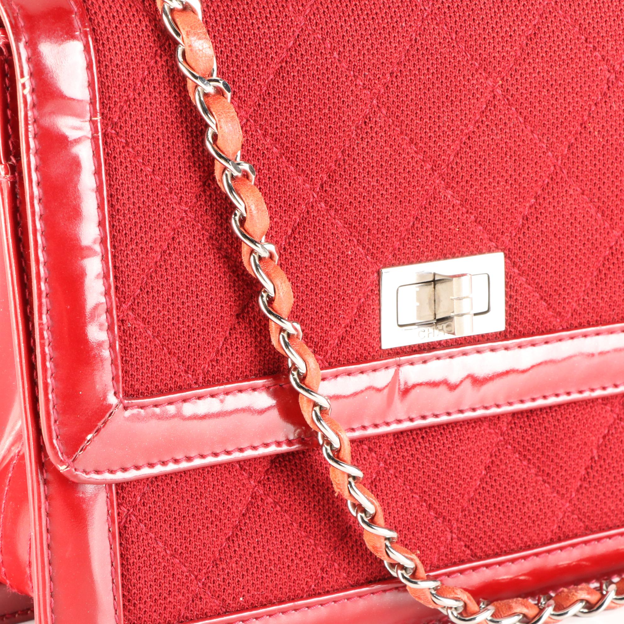 Chanel Reissue Small Flap Bag in Quilted Fabric with Patent Leather Trim