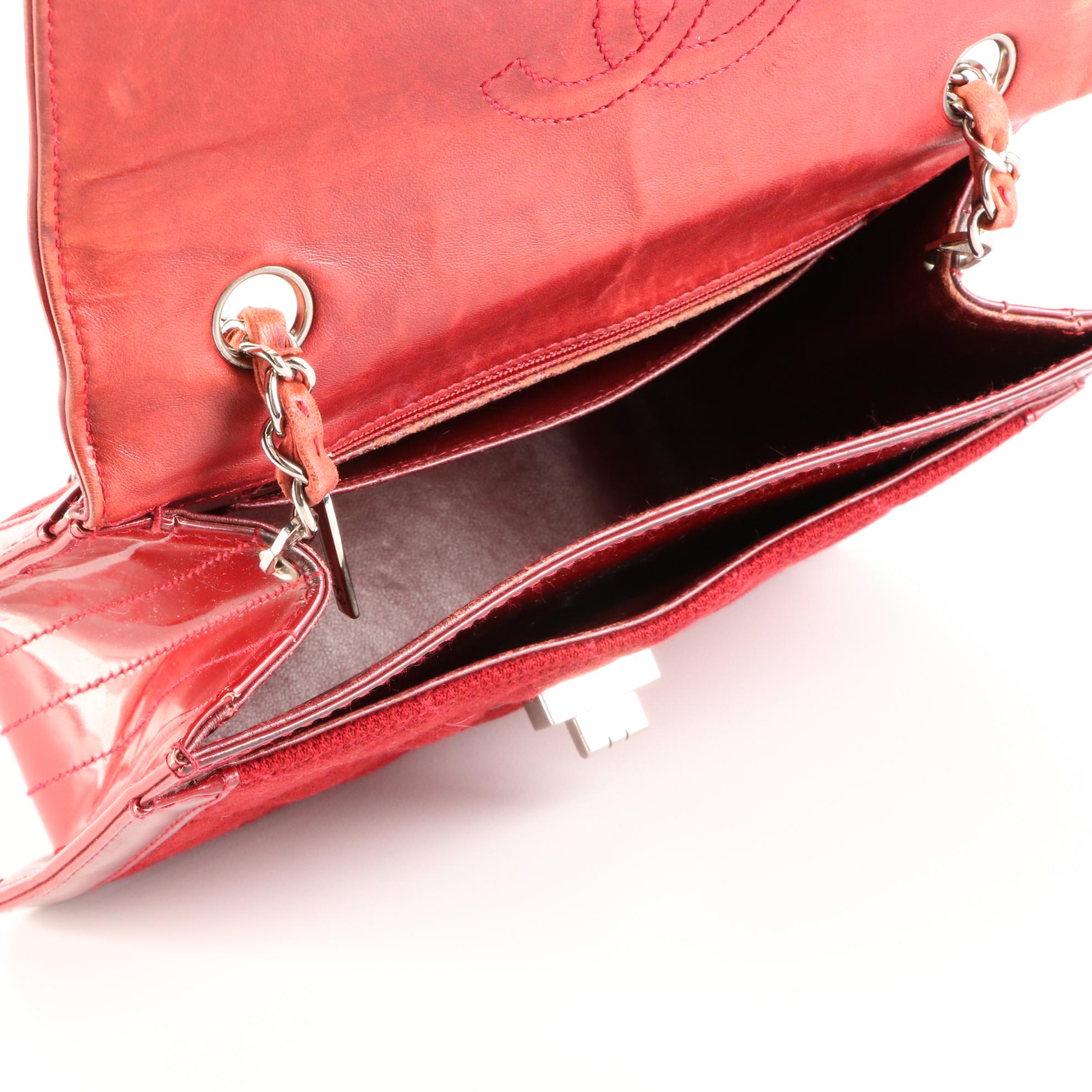 Chanel Reissue Small Flap Bag in Quilted Fabric with Patent Leather Trim