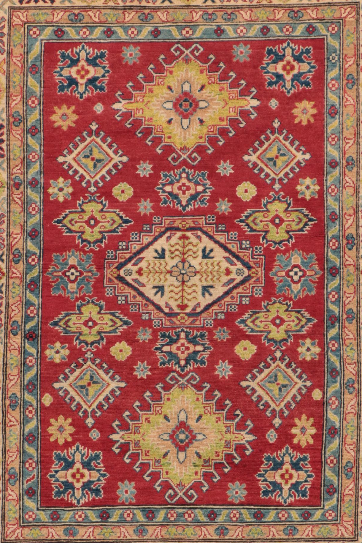 5' x 7' Hand-Knotted Pakistani Kazak-Style Area Rug