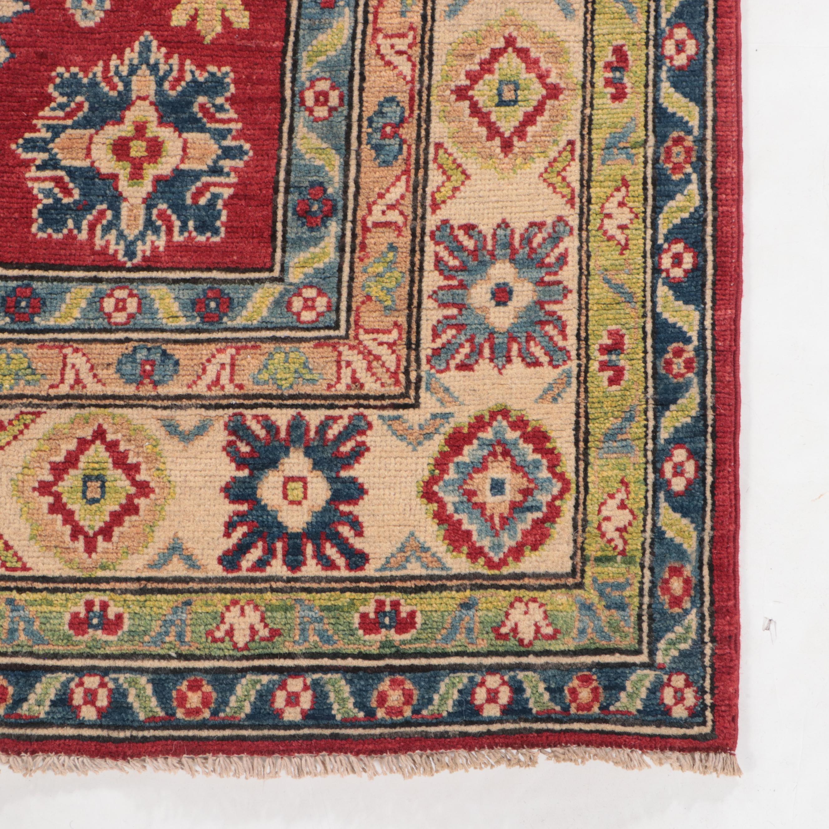 5' x 7' Hand-Knotted Pakistani Kazak-Style Area Rug