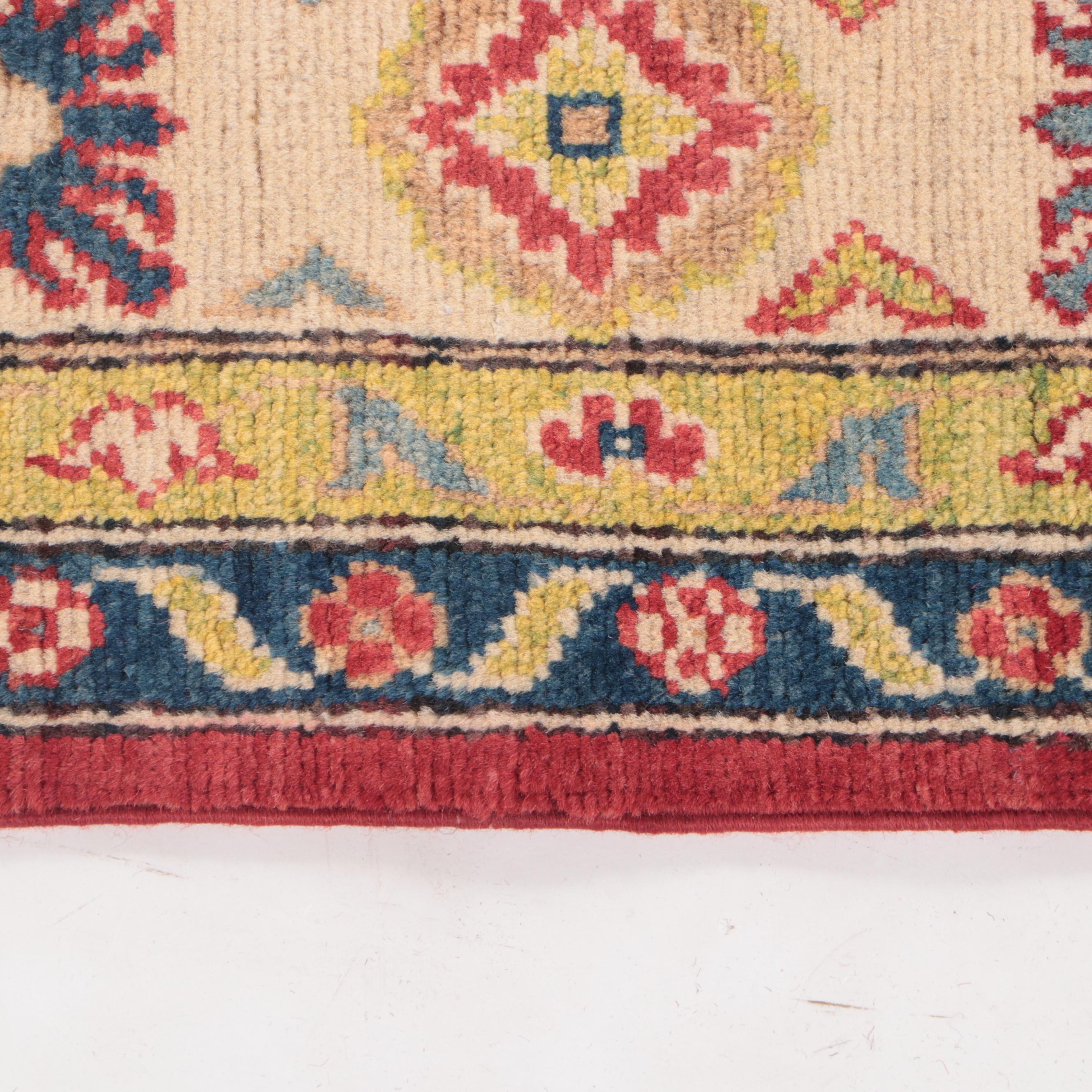 5' x 7' Hand-Knotted Pakistani Kazak-Style Area Rug