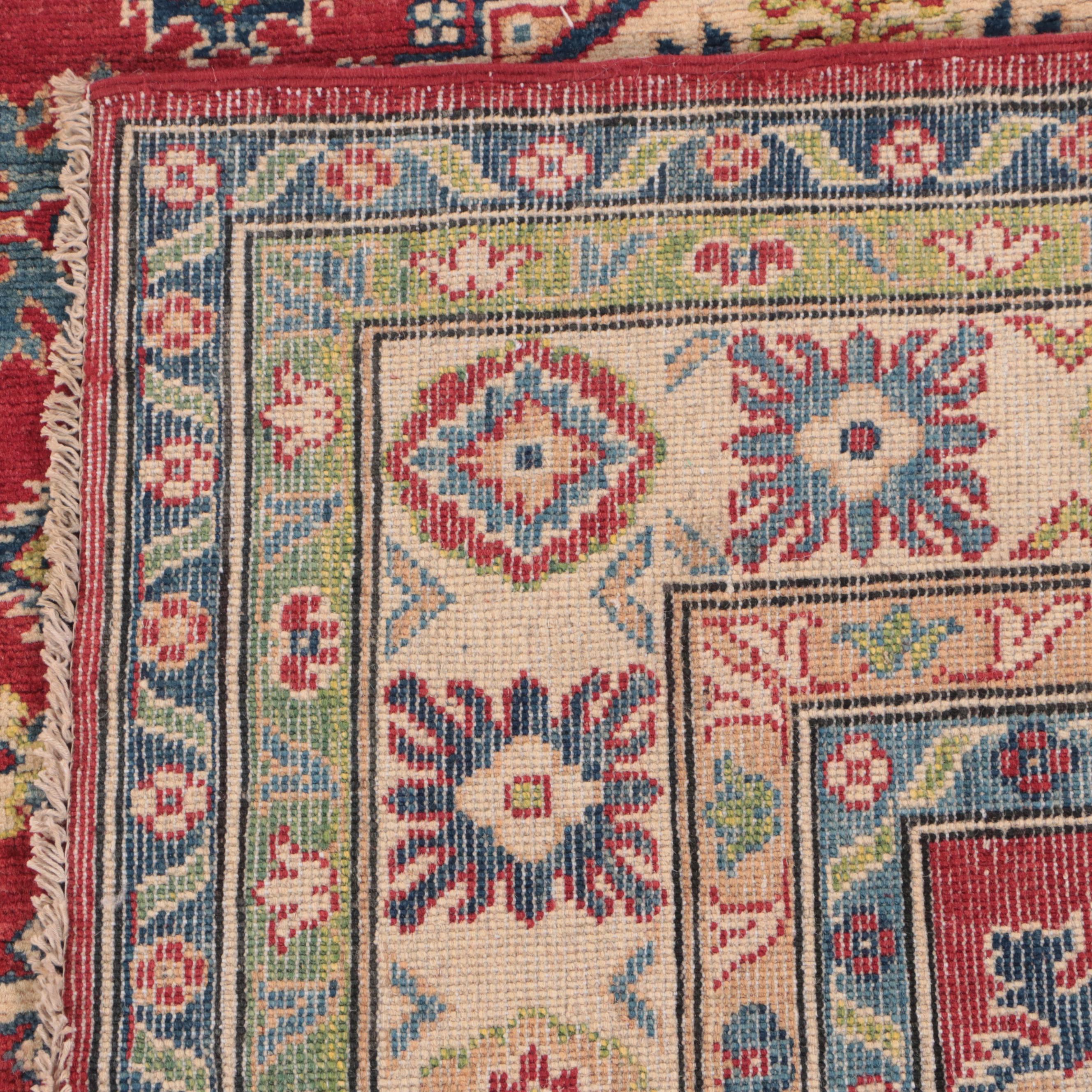 5' x 7' Hand-Knotted Pakistani Kazak-Style Area Rug