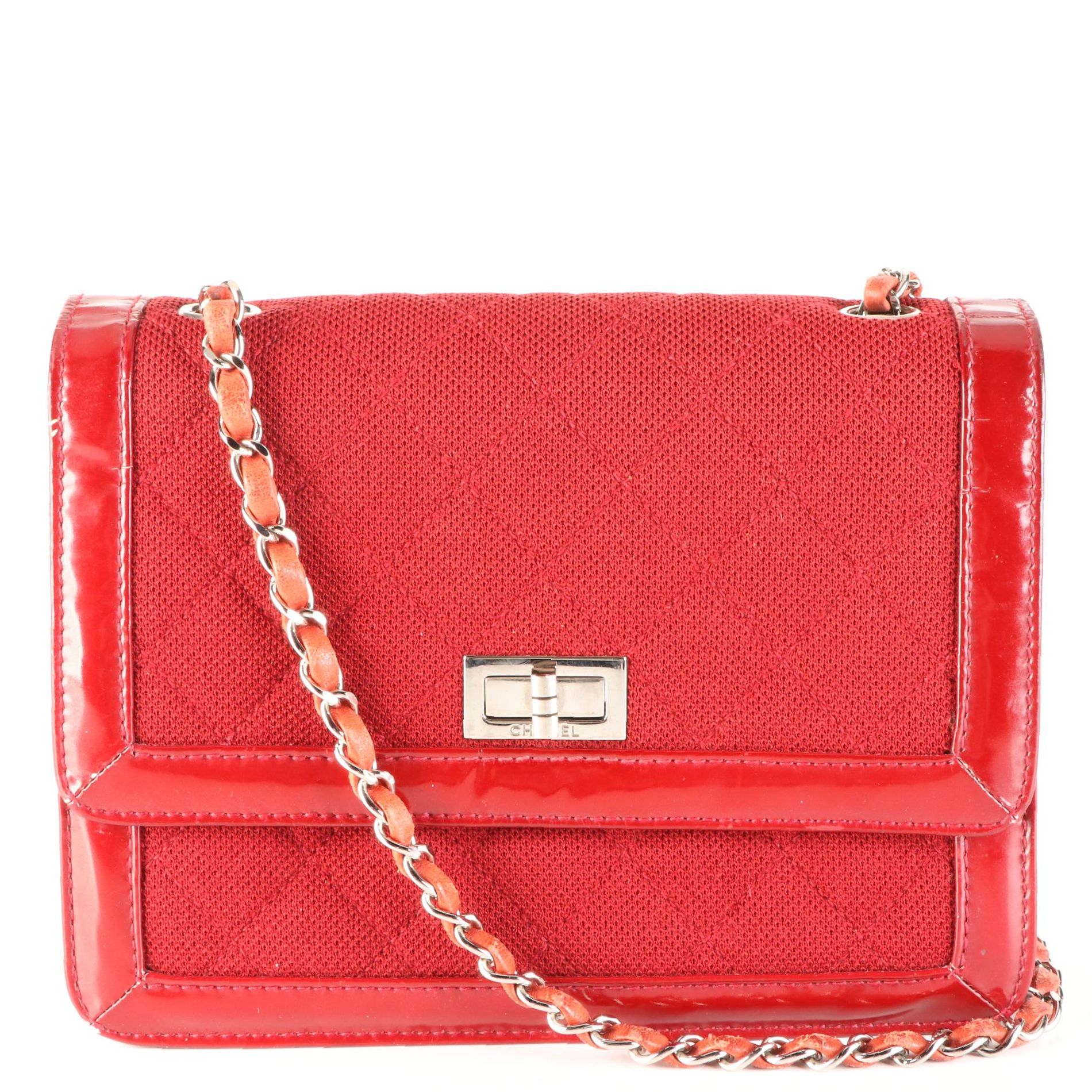 Chanel Reissue Small Flap Bag in Quilted Fabric with Patent Leather Trim