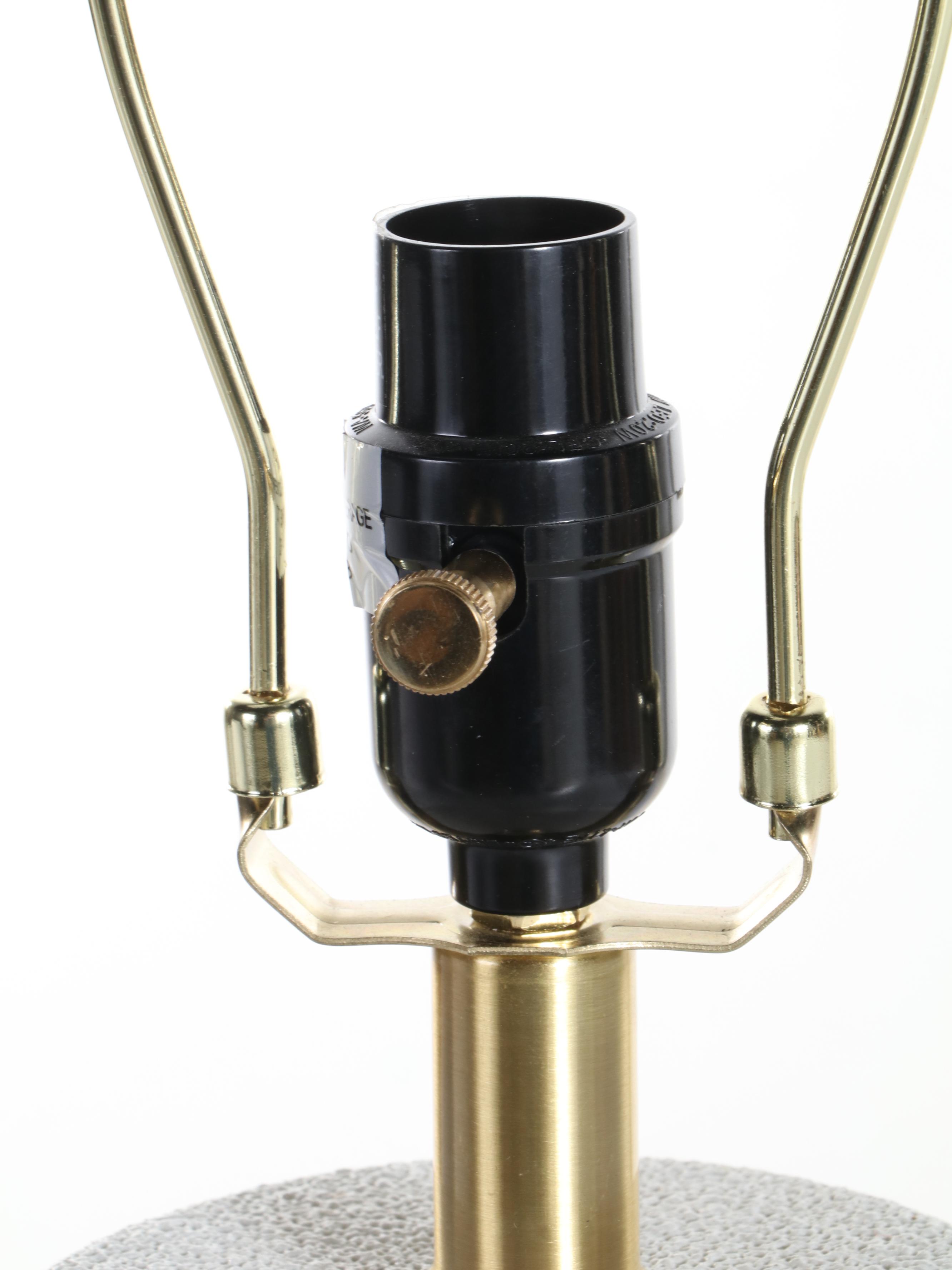 Contemporary Ribbed Canister Table Lamp With Drum Shade