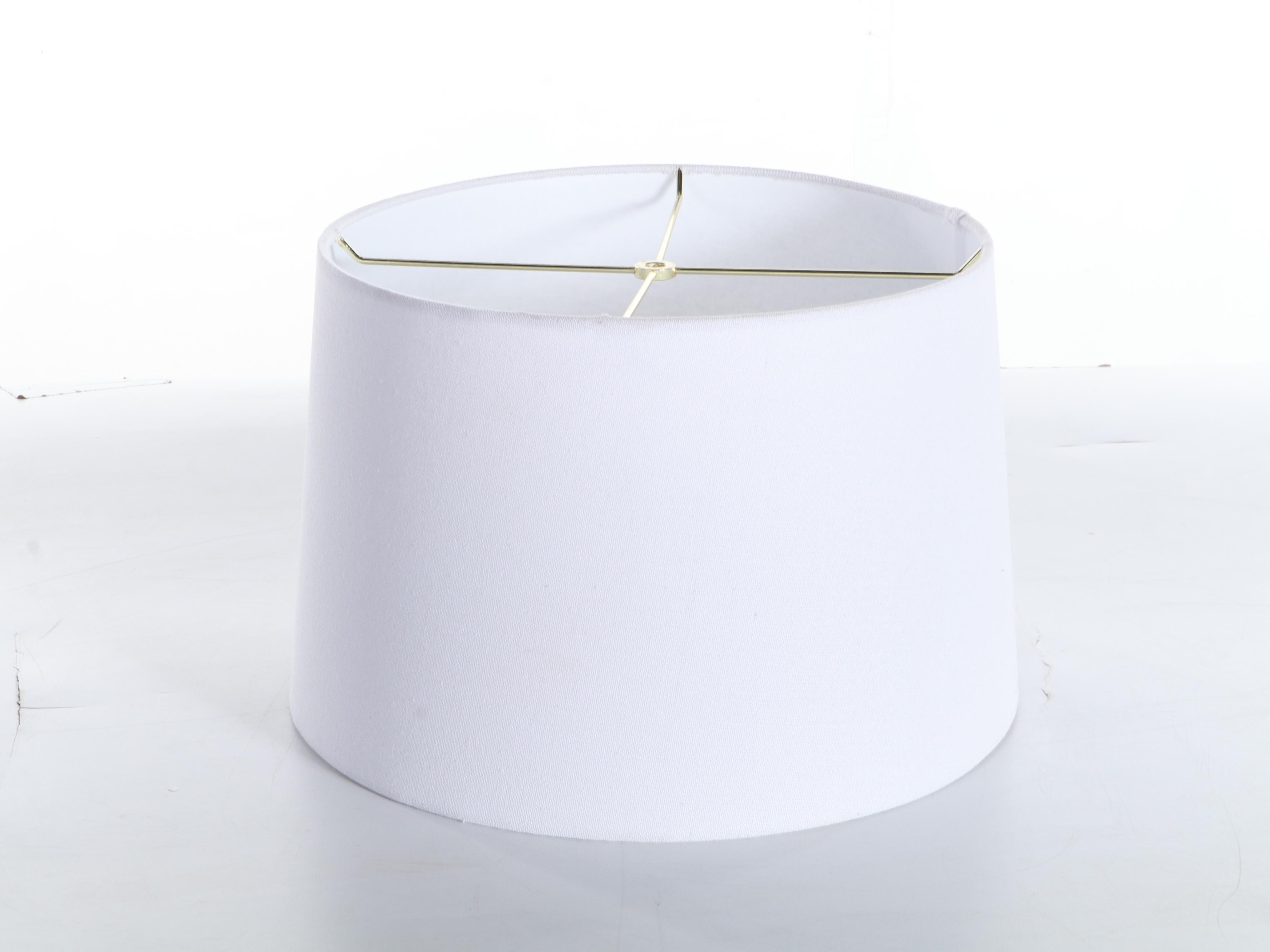 Contemporary Ribbed Canister Table Lamp With Drum Shade