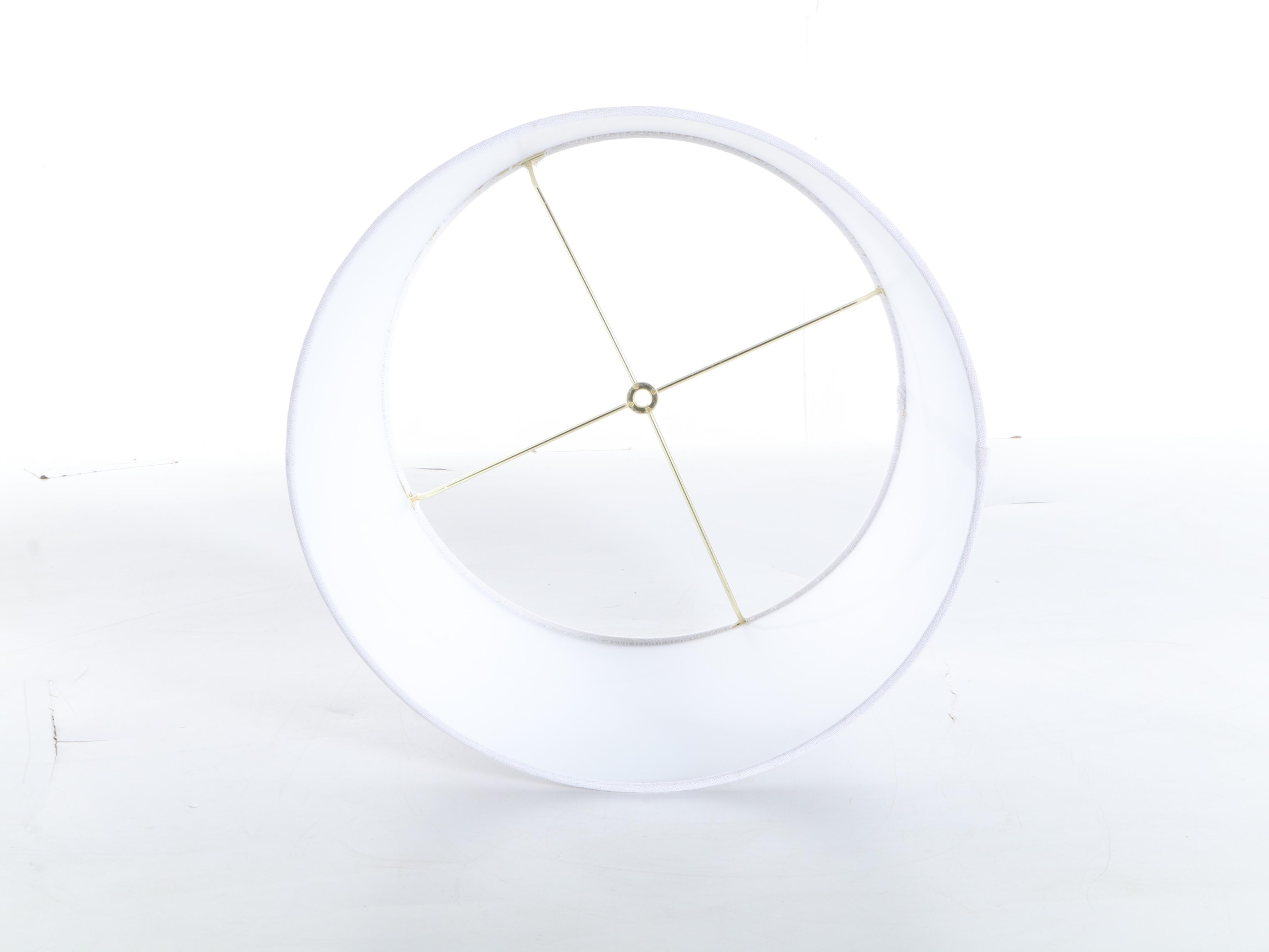 Contemporary Ribbed Canister Table Lamp With Drum Shade