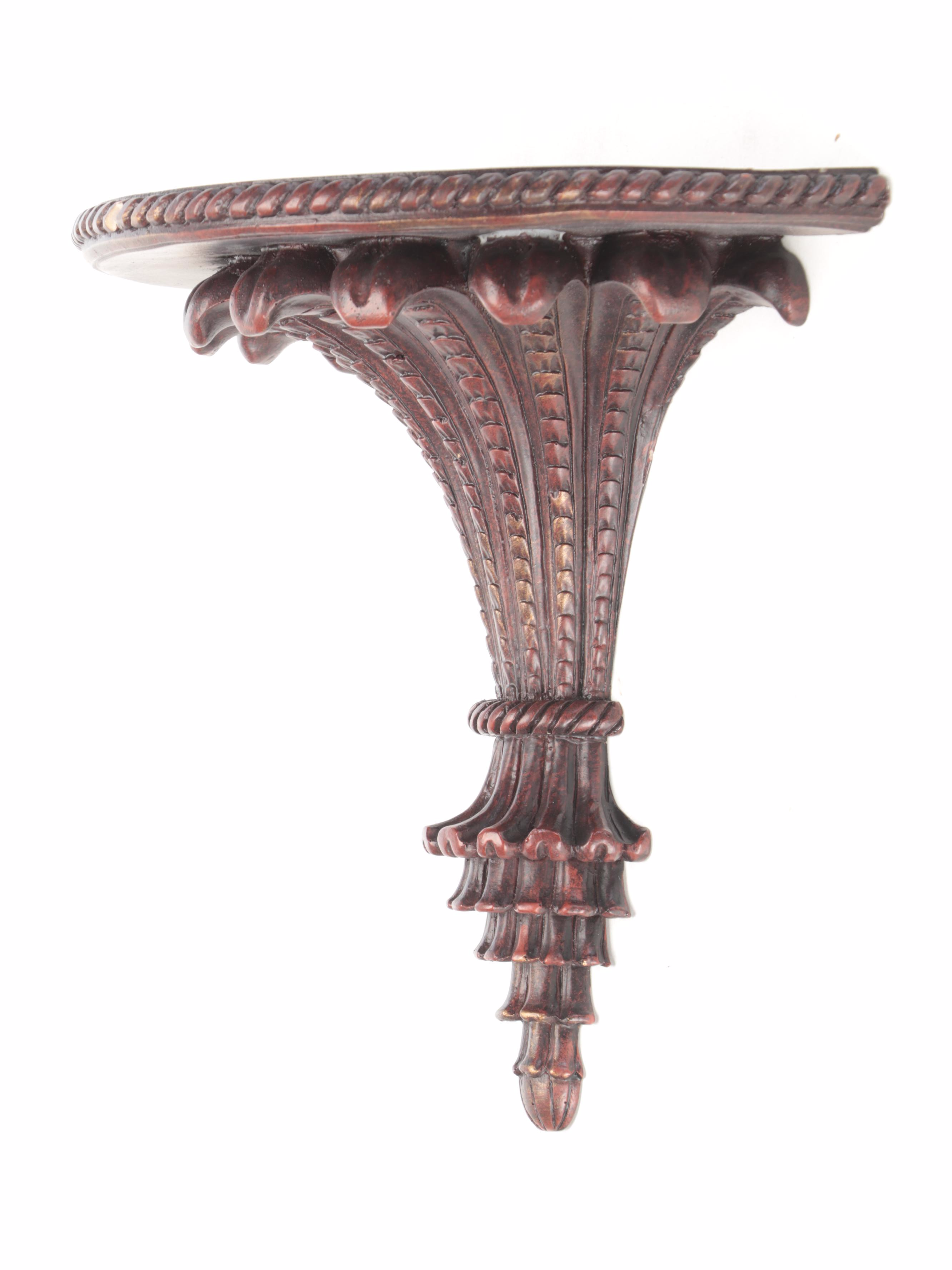 Chinoiserie and Neoclassical Style Patinated Wall Shelves