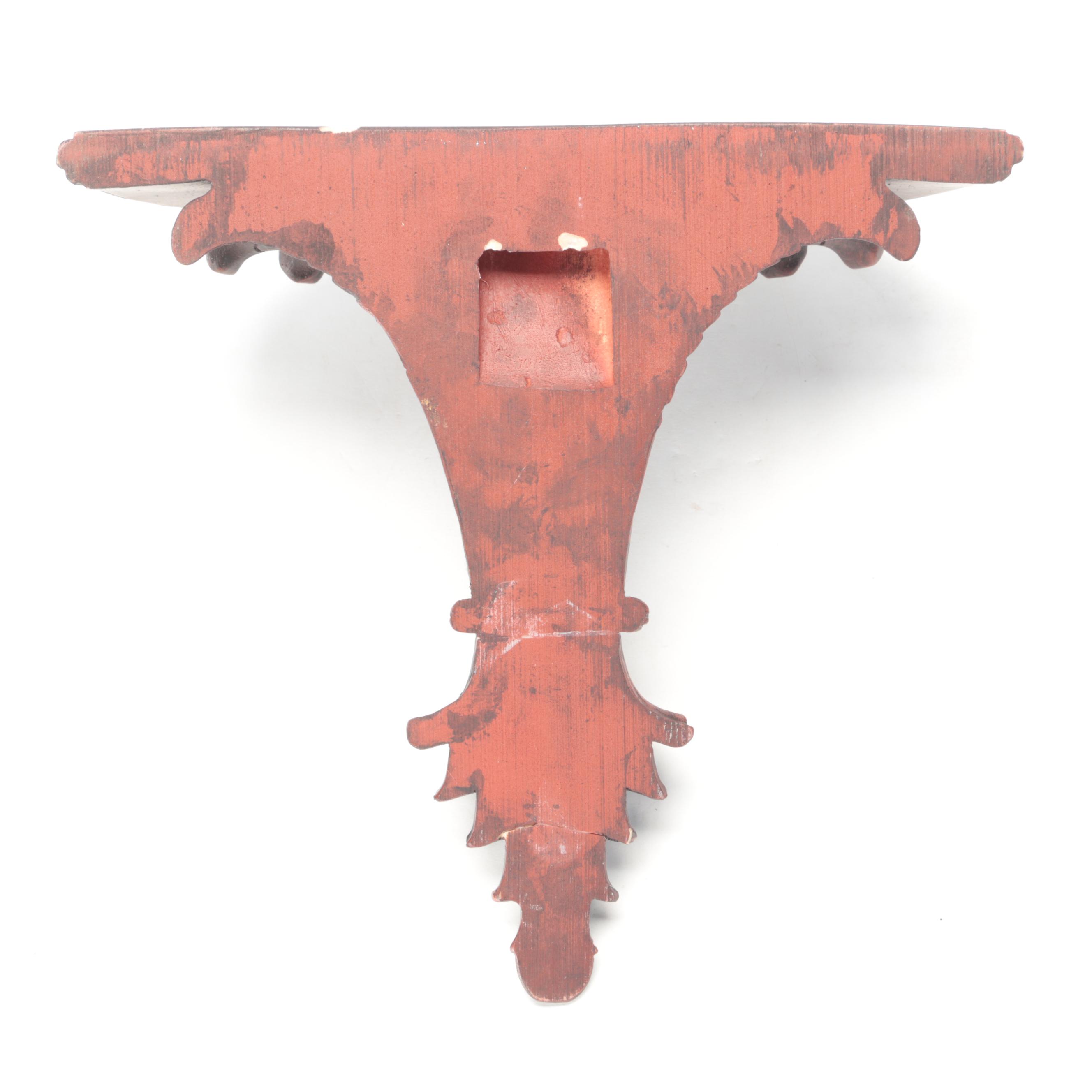 Chinoiserie and Neoclassical Style Patinated Wall Shelves