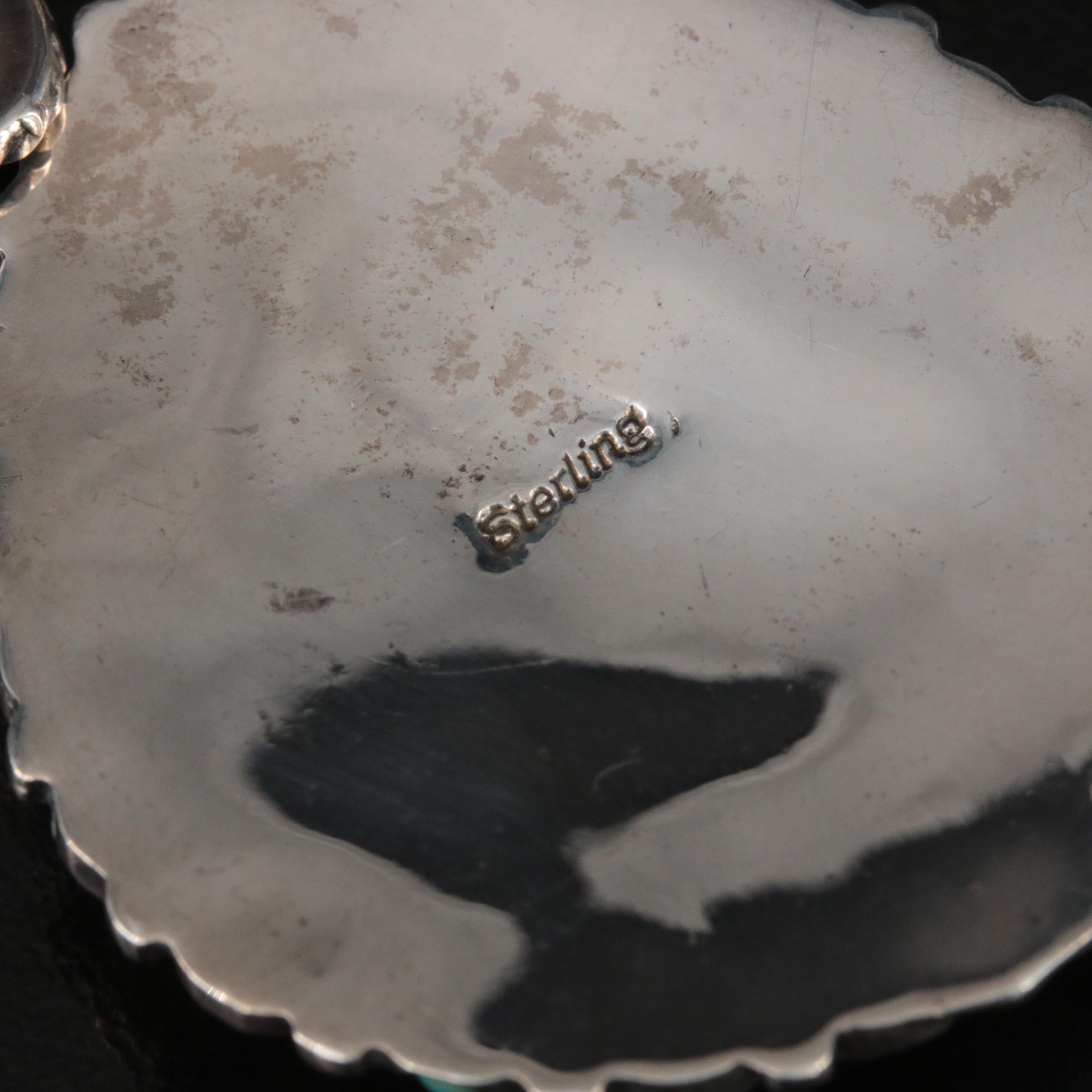 Signed Southwestern Gaspeite, Turquoise and Coral Necklace and Earring Set