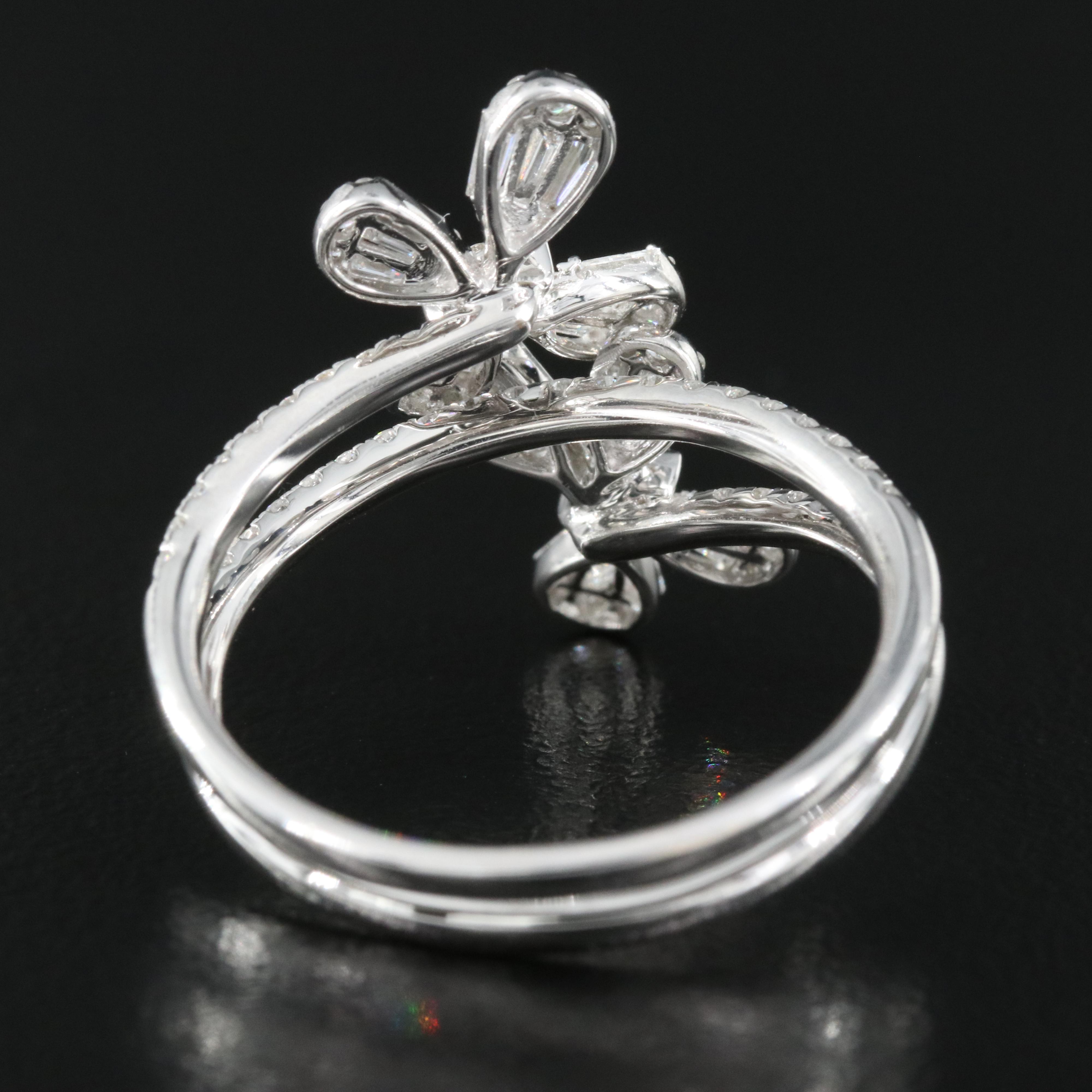 18K 1.25 CTW Diamond Butterfly Wrap Ring