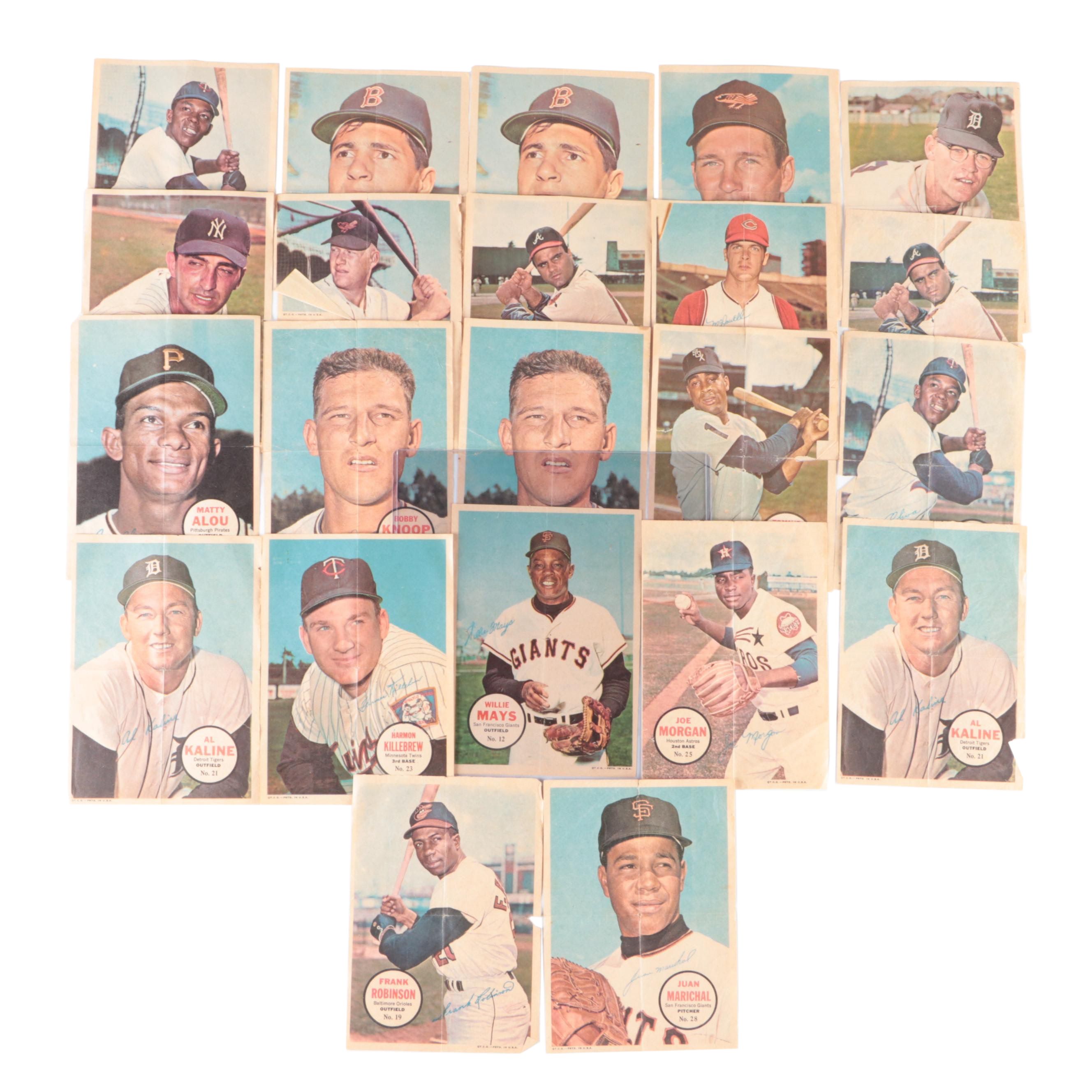 1967 Topps Pin-Ups Mini Baseball Posters with Mays, Kaline, Killebrew and More