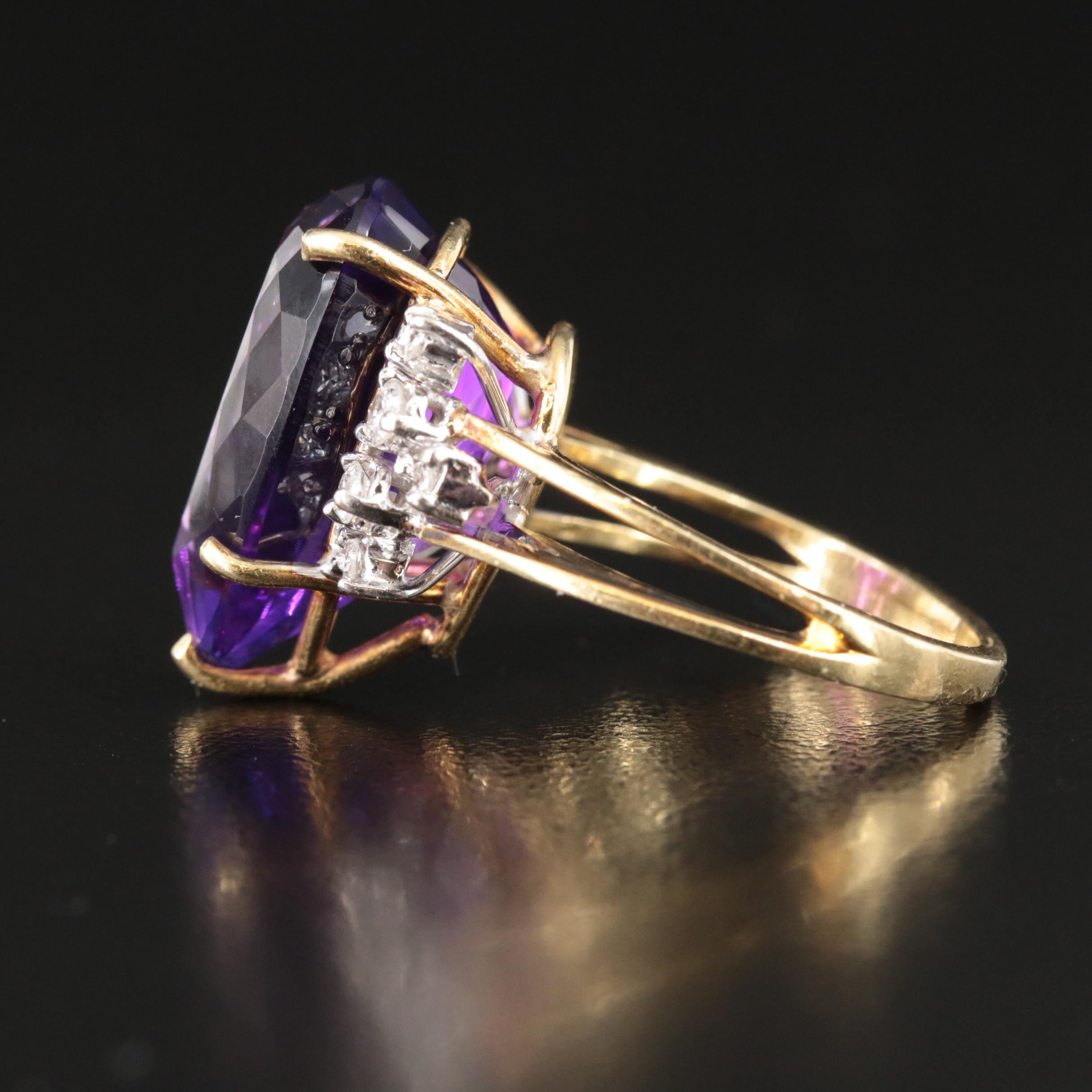 18K Amethyst and Diamond Ring