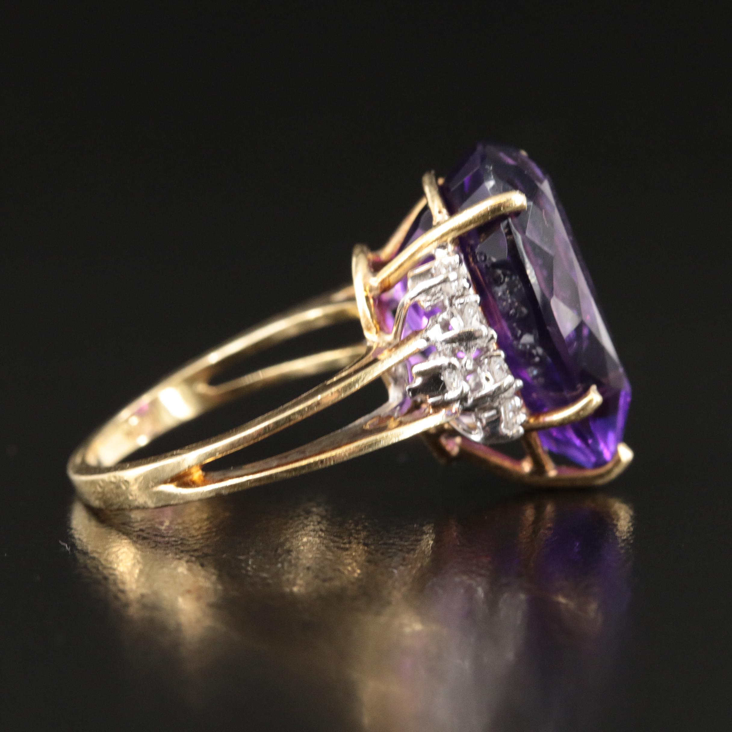 18K Amethyst and Diamond Ring