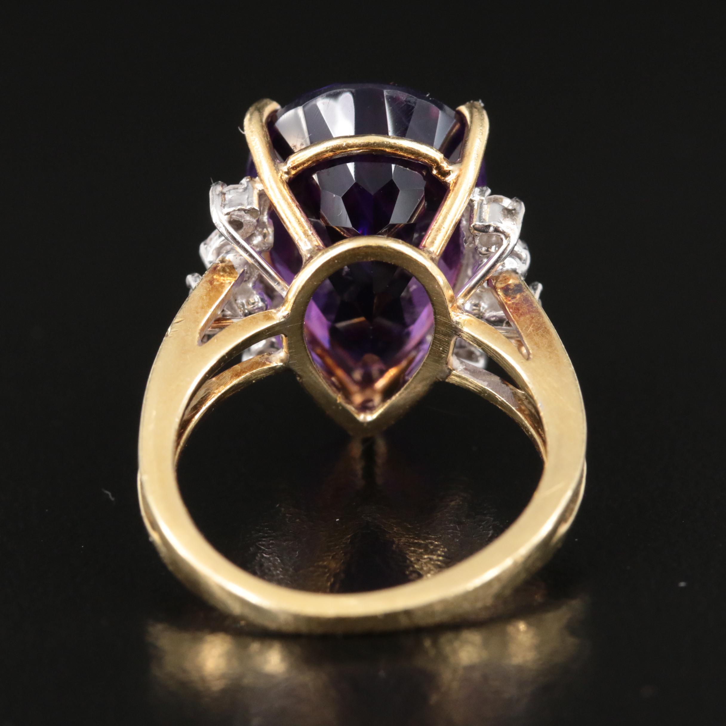 18K Amethyst and Diamond Ring