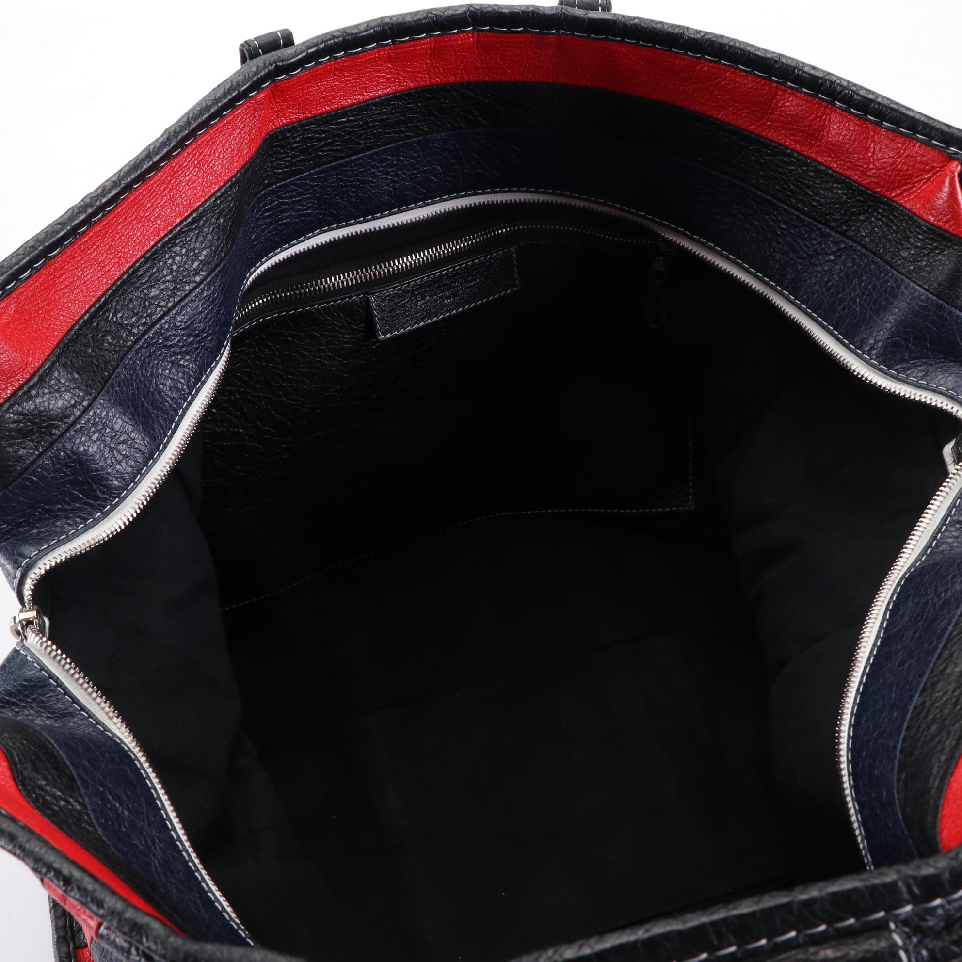 Balenciaga Bazar Tote Bag in Multicolor Textured Leather