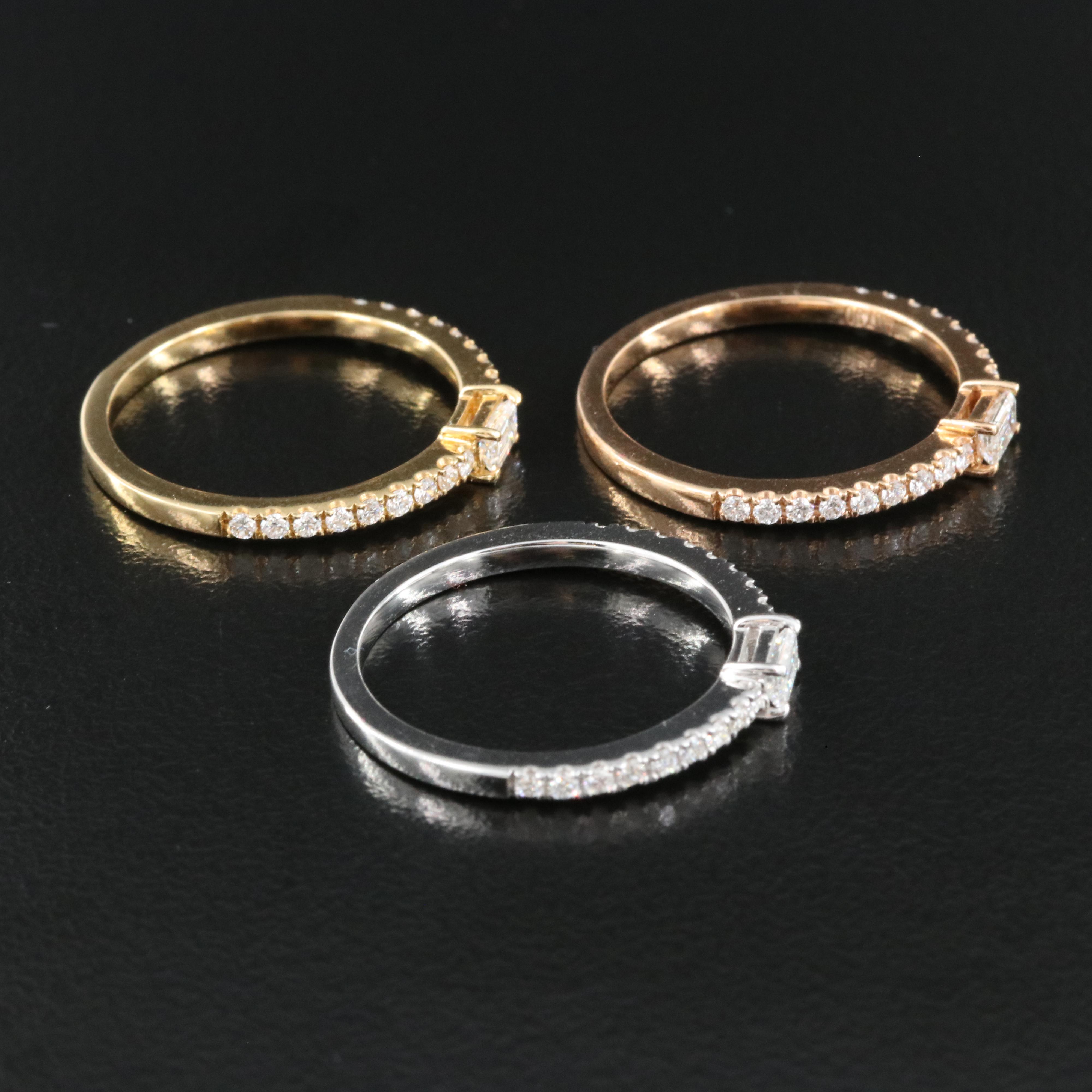 18K Trio 1.08 CTW Diamond Stacking Bands