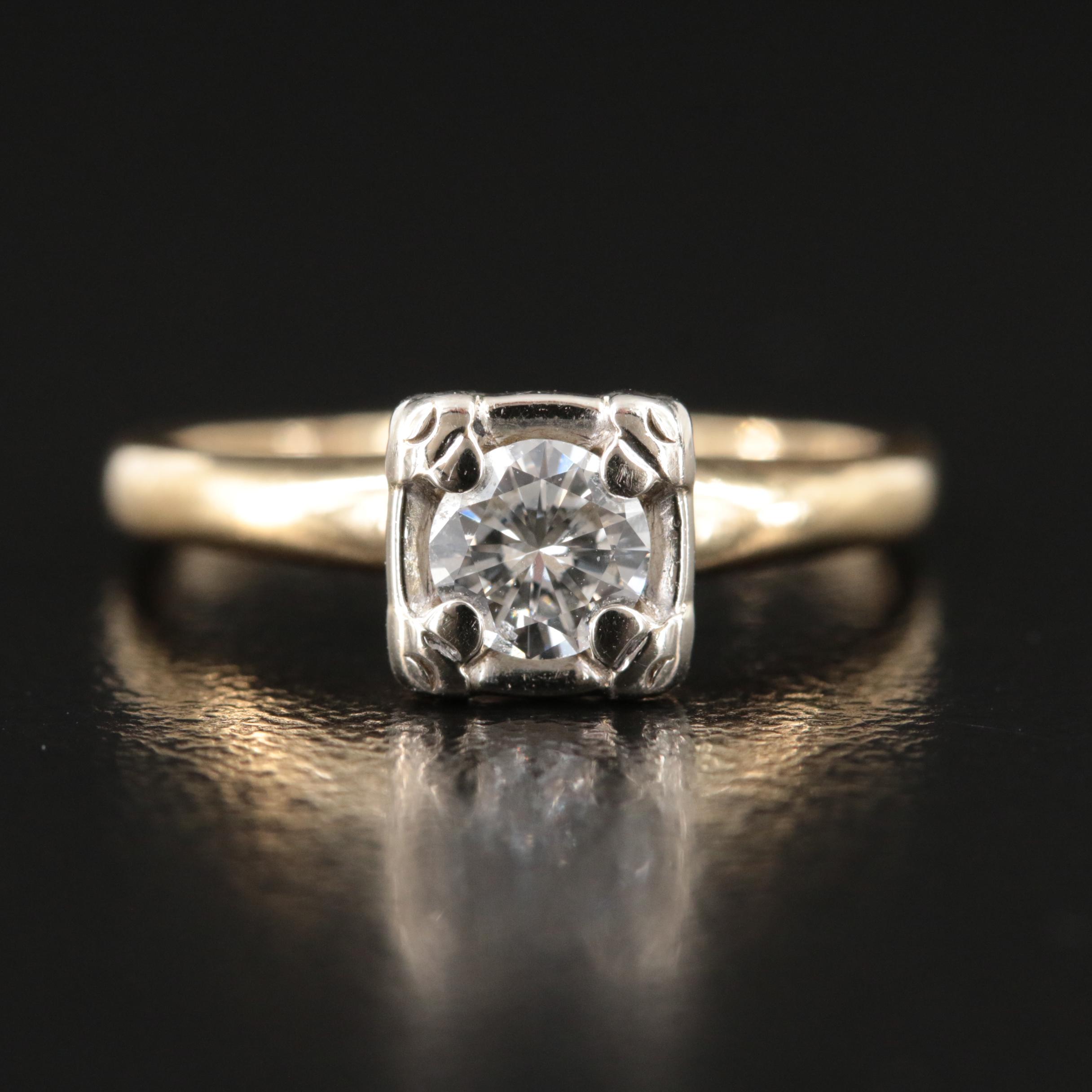 14K 0.35 CT Diamond Ring