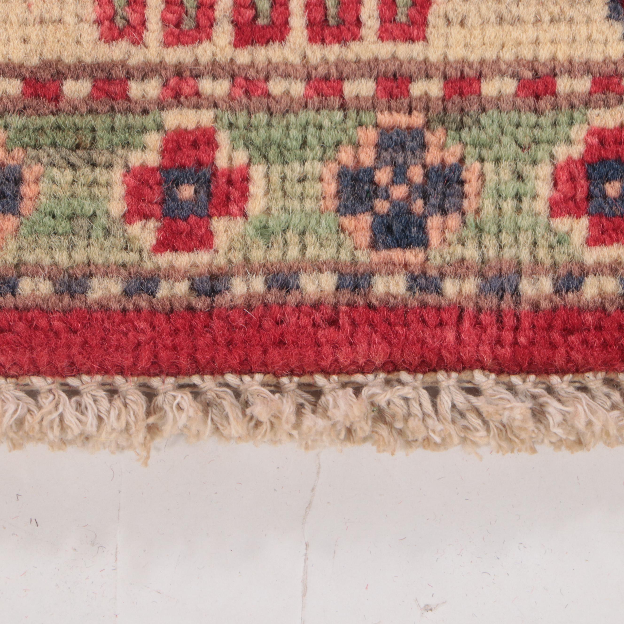 5' x 6'11 Hand-Knotted Pakistani Kazak-Style Area Rug