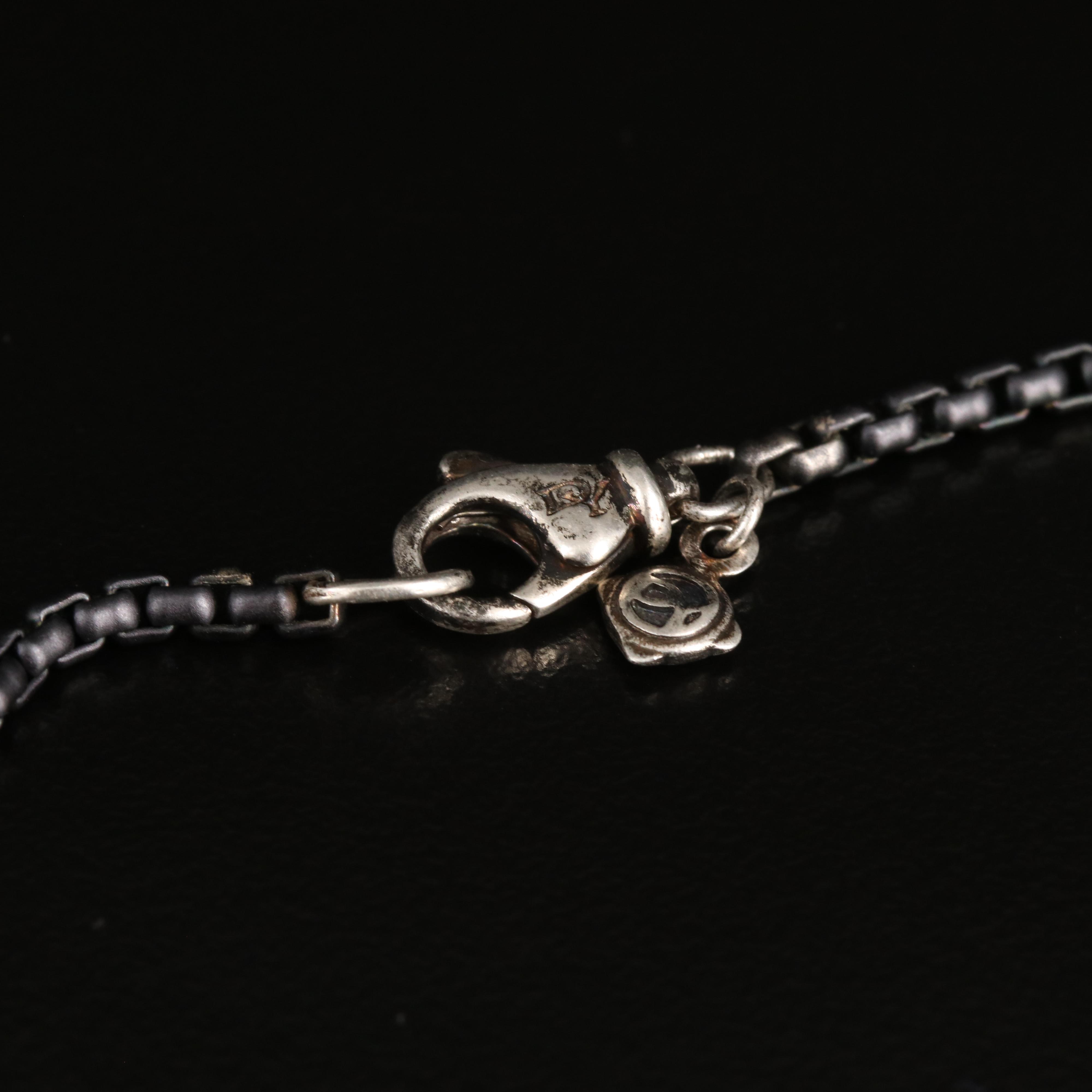 David Yurman Sterling Diamond Cable Coil Enhancer Pendant Necklace