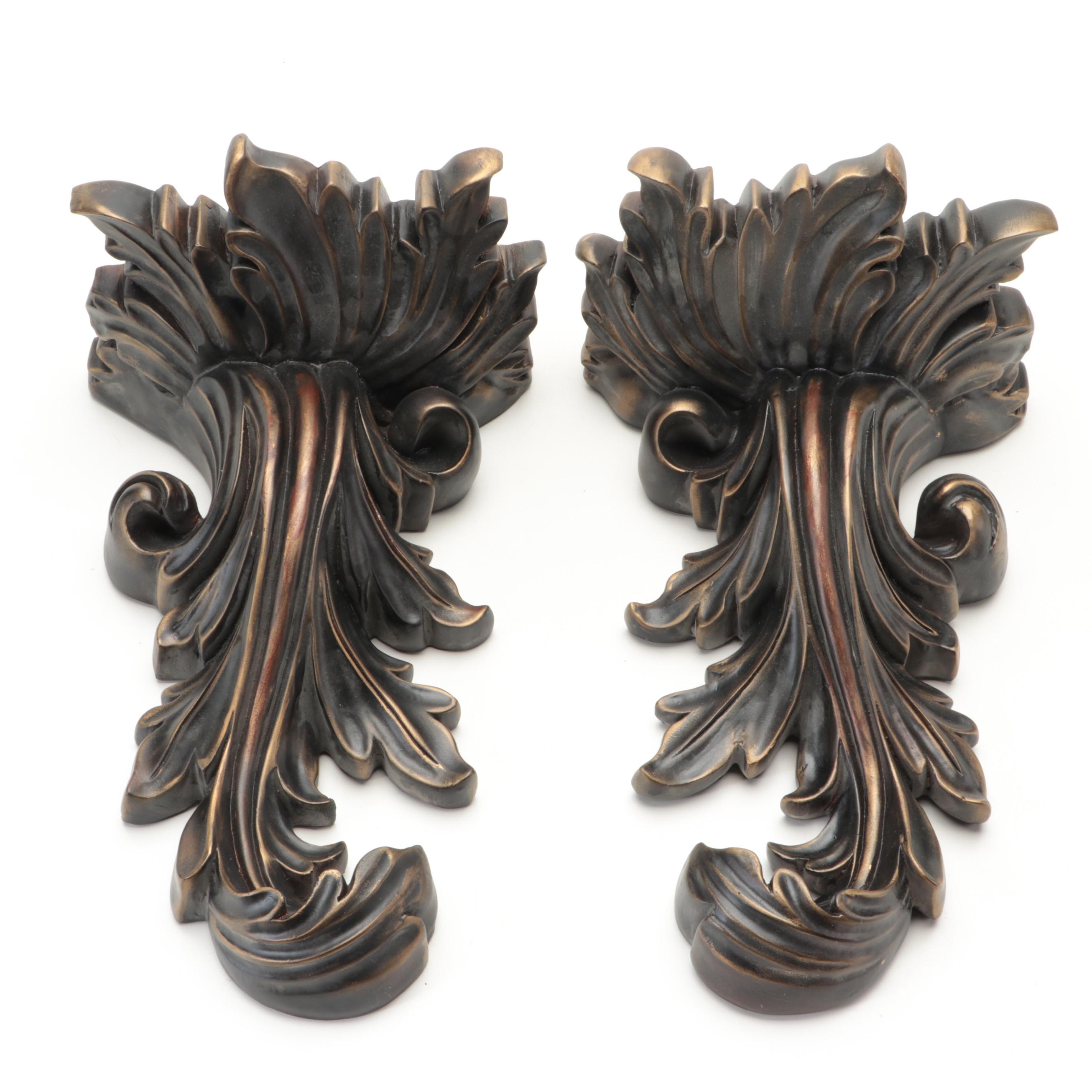 Bronze Finish Resin Foliate Wall Sconces