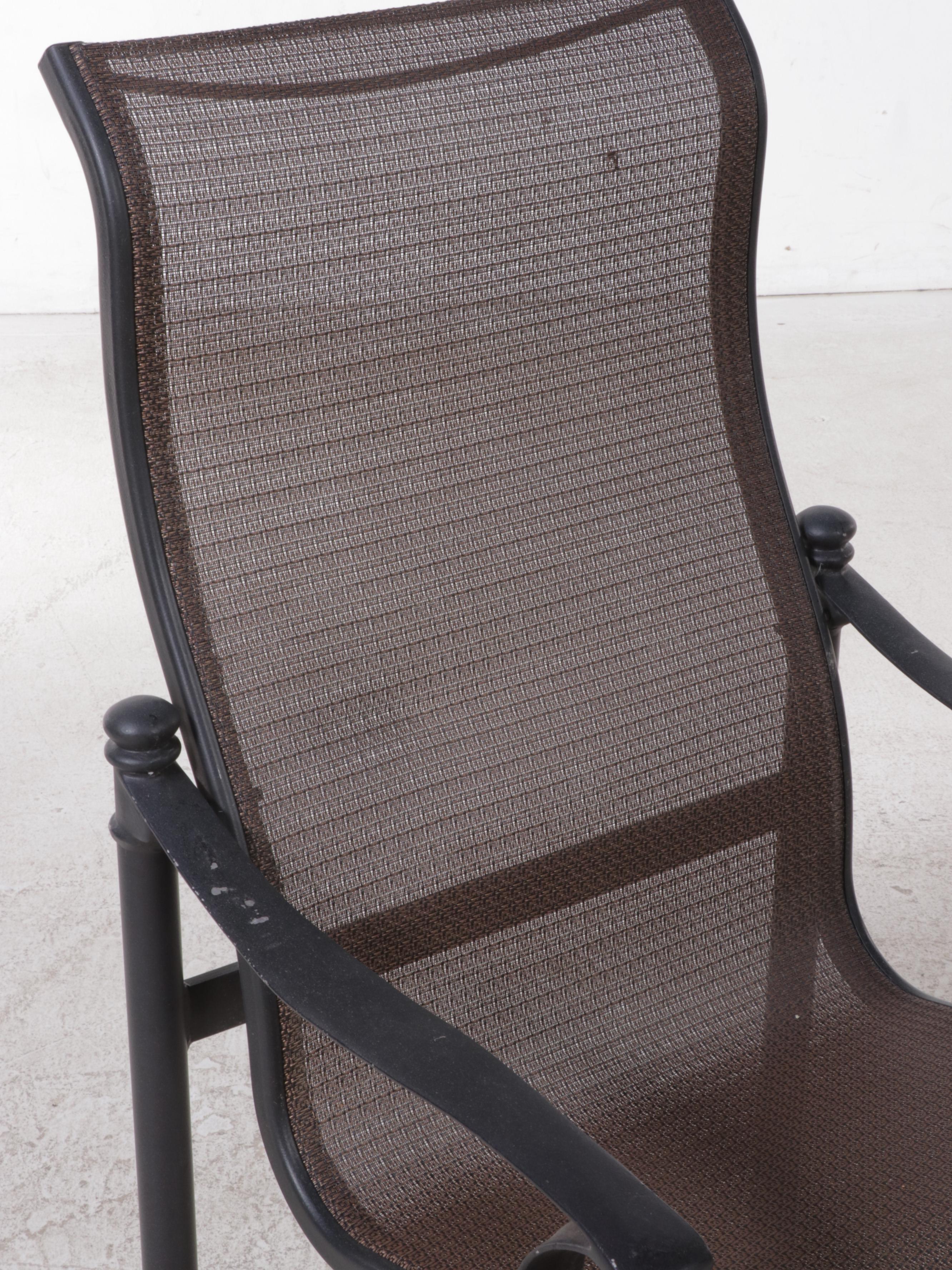 Eight Tropitone Powder-Coated Aluminum Patio Dining Armchairs