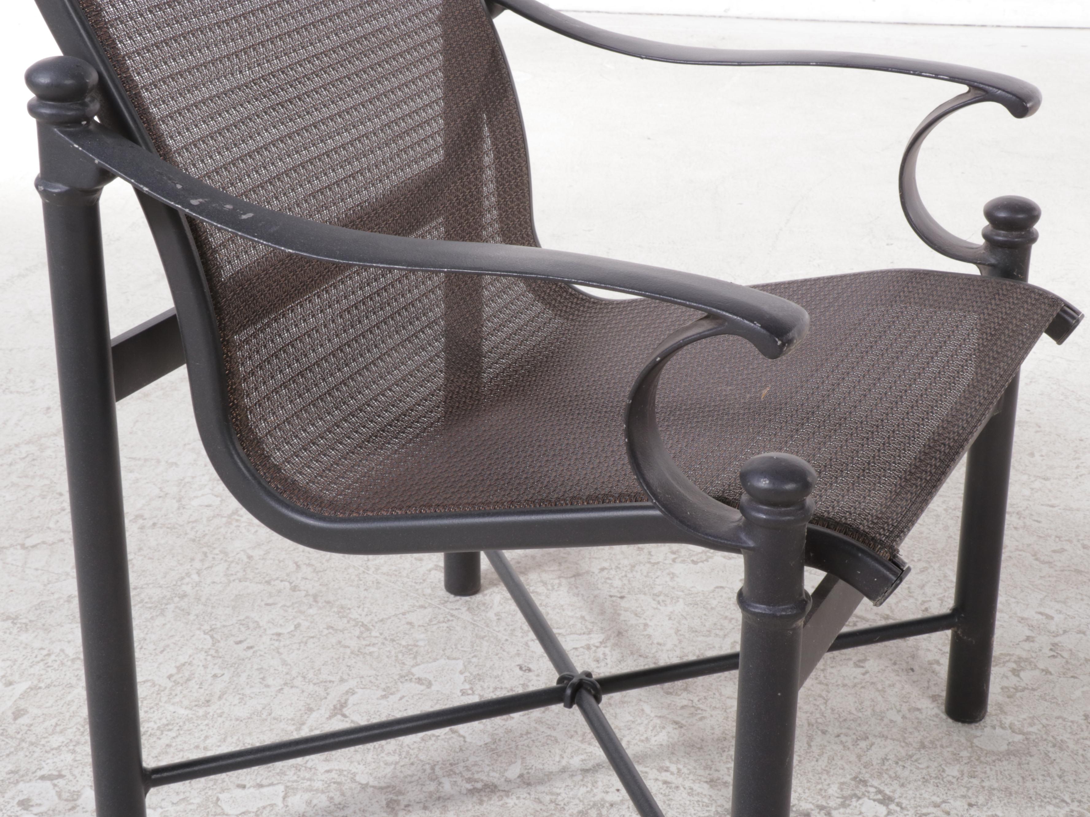 Eight Tropitone Powder-Coated Aluminum Patio Dining Armchairs