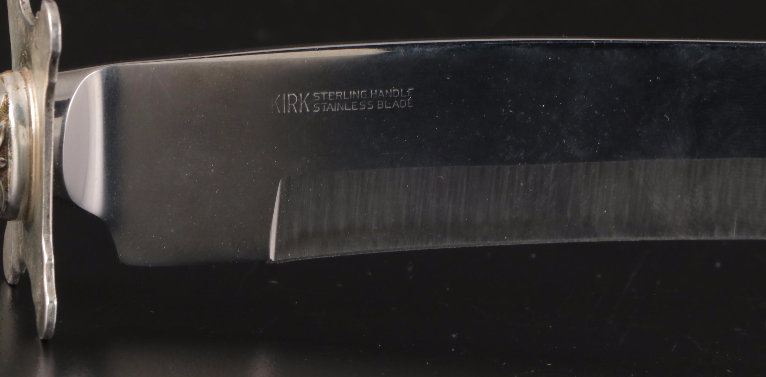 Kirk Stieff "Repoussé" Sterling Handled Carving Set with "Stieff Rose" Knife