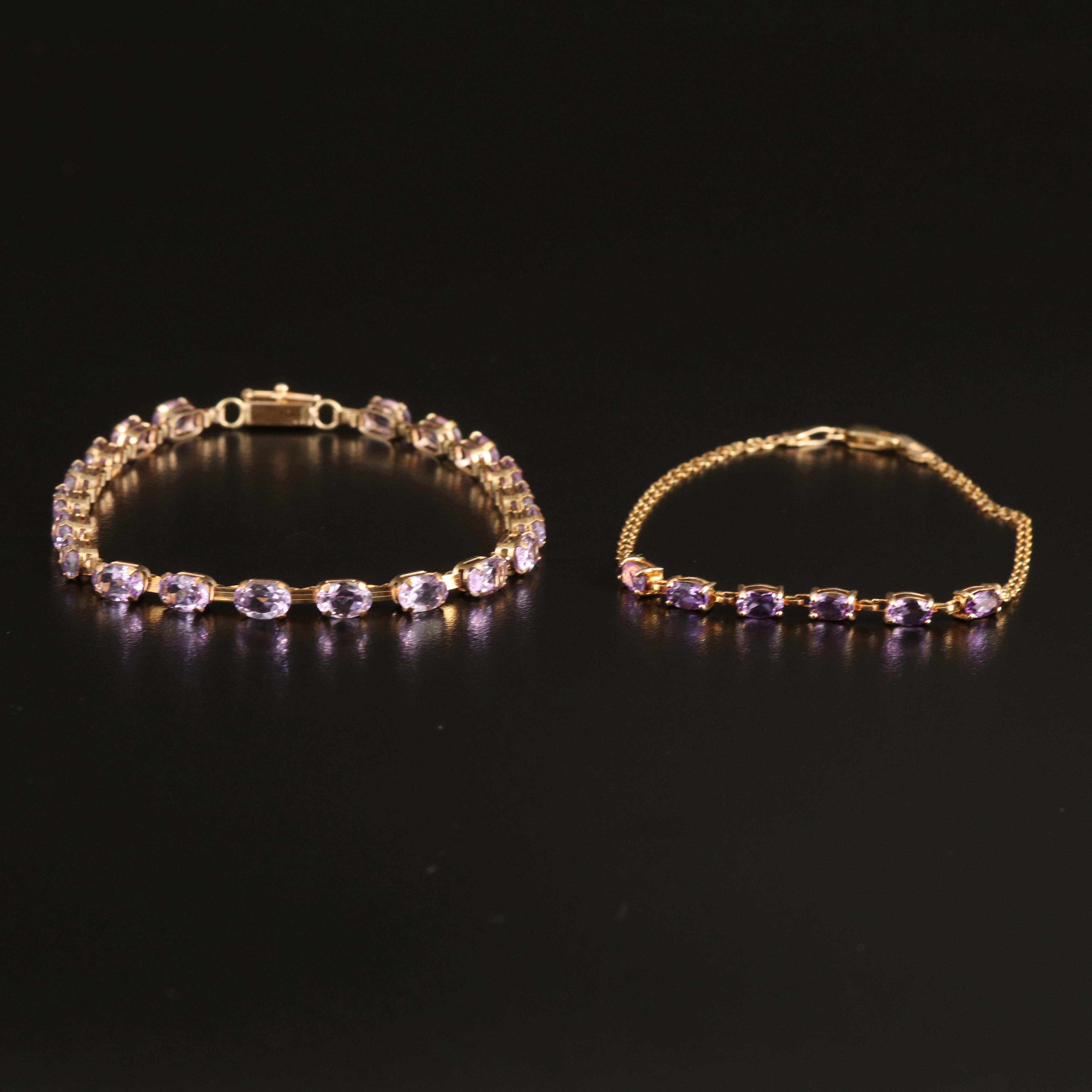 10K Amethyst Bracelets
