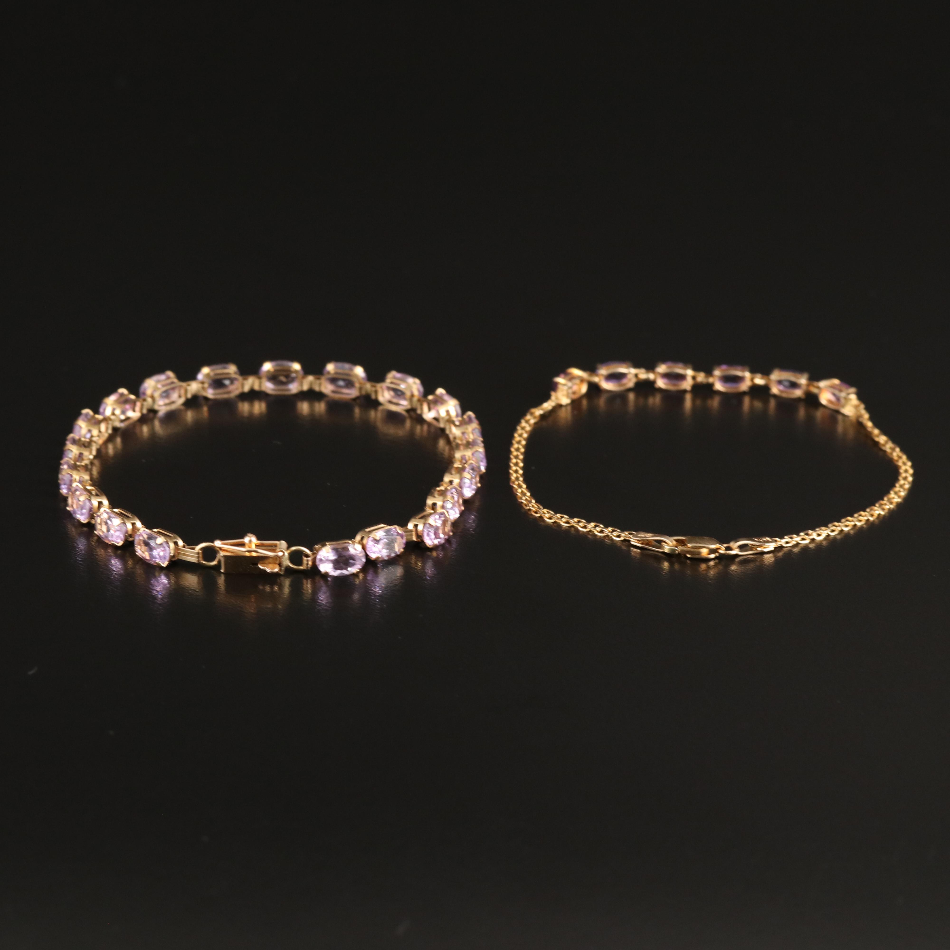 10K Amethyst Bracelets