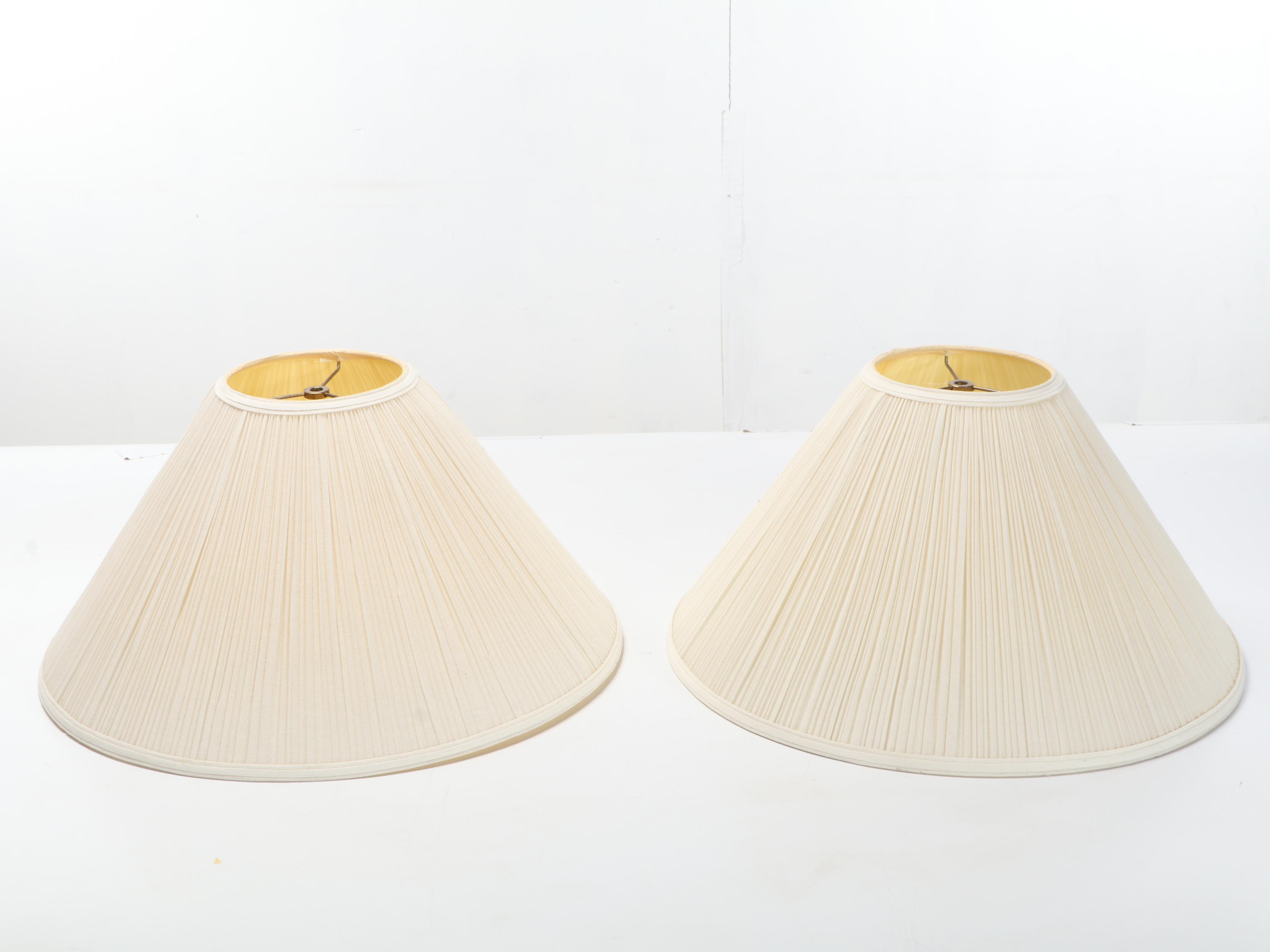 Rocky Mountain Tessellated Marble and Travertine Inlay With Brass Table Lamps